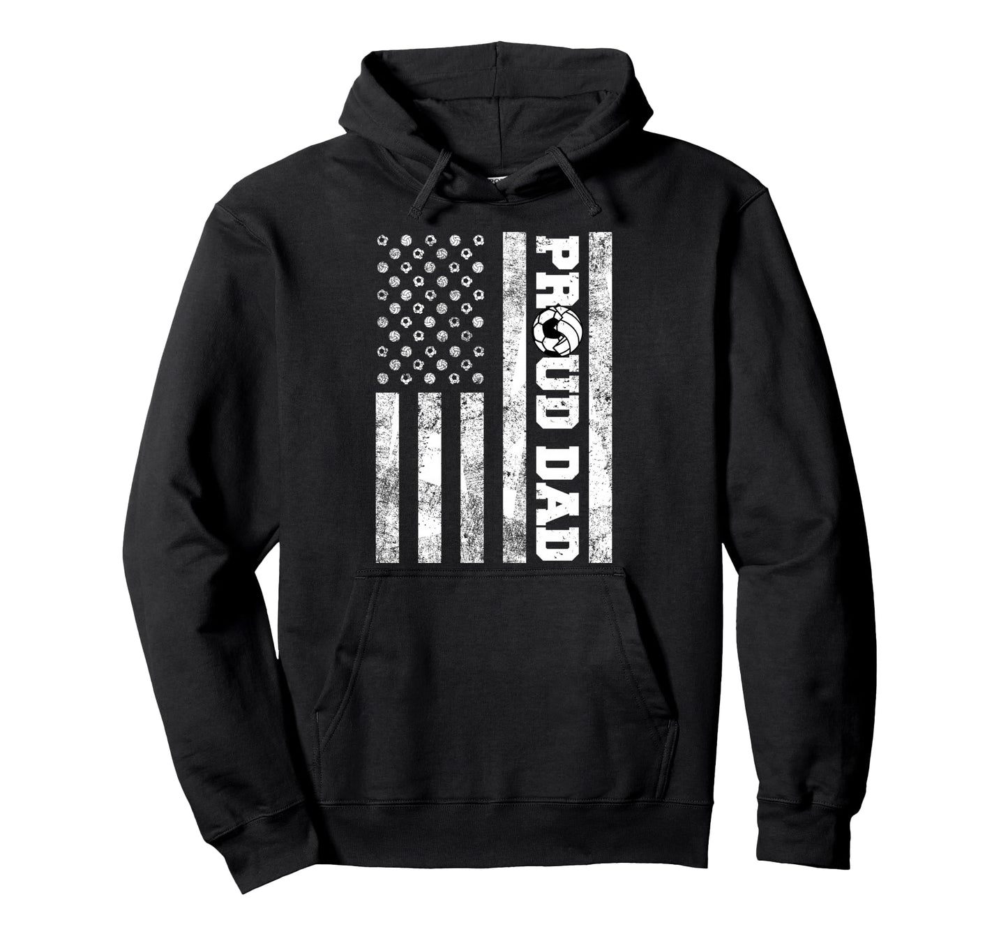 Proud Dad American Flag Funny Soccer Hoodie - Fun Novelty Design Unisex - T-Shirt, Sweatshirt, Hoodie