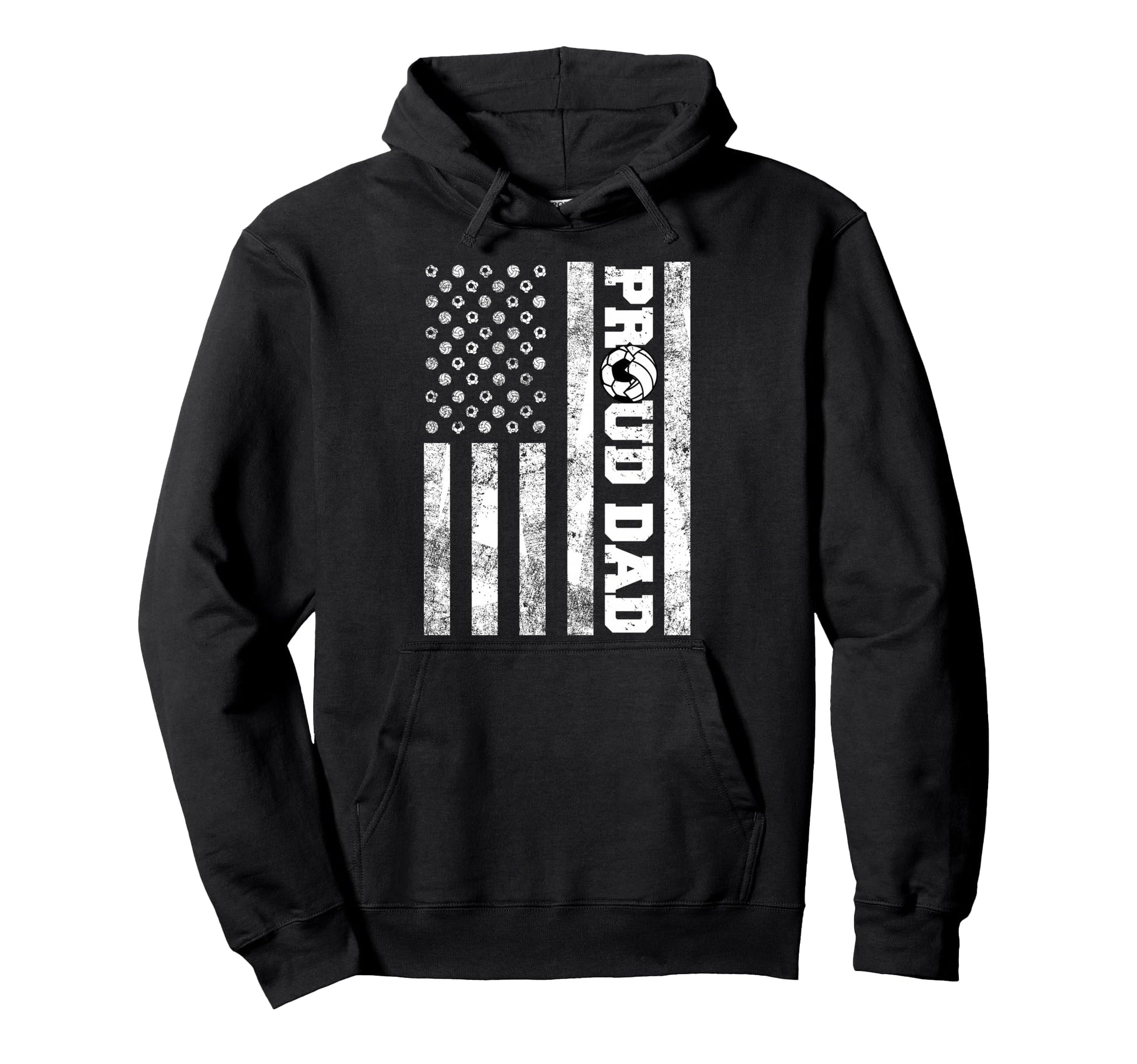 Proud Dad American Flag Funny Soccer Hoodie - Fun Novelty Design Unisex - T-Shirt, Sweatshirt, Hoodie