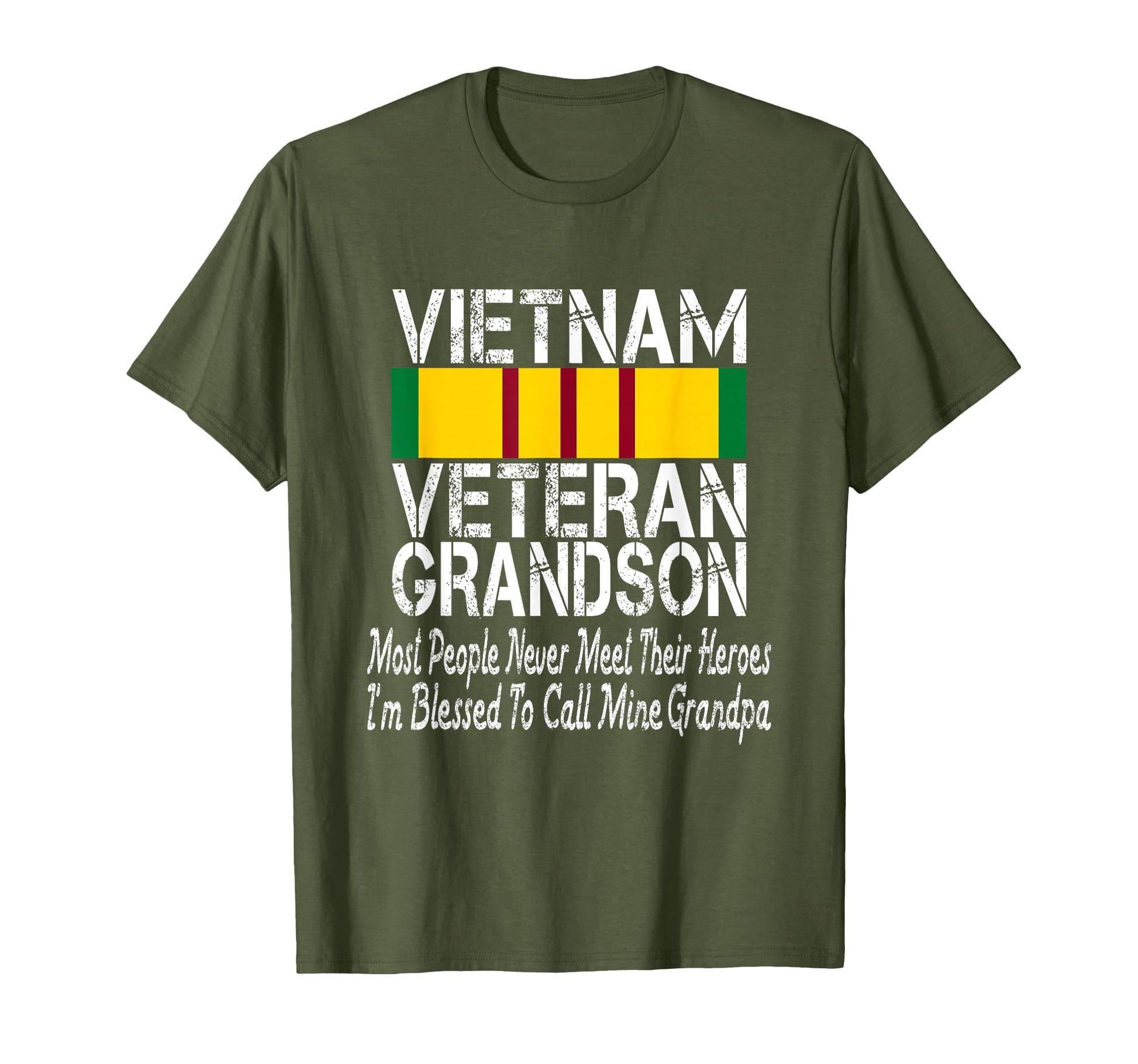 Proud Vietnam Veteran Grandson Combat T-Shirt - Custom Art Print Men Women - T-Shirt, Sweatshirt, Hoodie