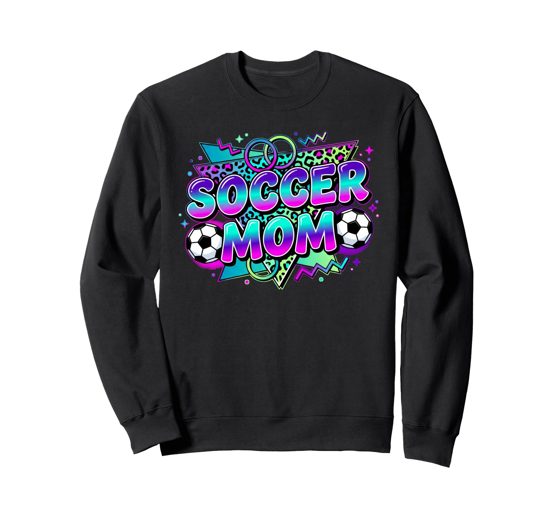 Soccer Mom Leopard Game Day Sideline 90S Sweatshirt - Graphic Print Unisex - T-Shirt, Sweatshirt, Hoodie