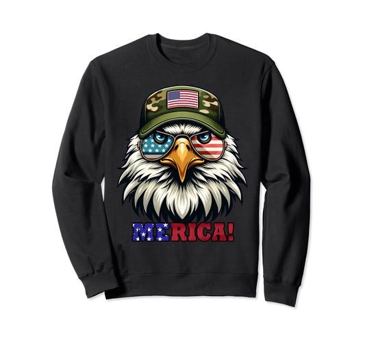 Bald Eagle 4Th July Usa Flag Dad Sweatshirt - Trendy Graphic Men Women - T-Shirt, Sweatshirt, Hoodie