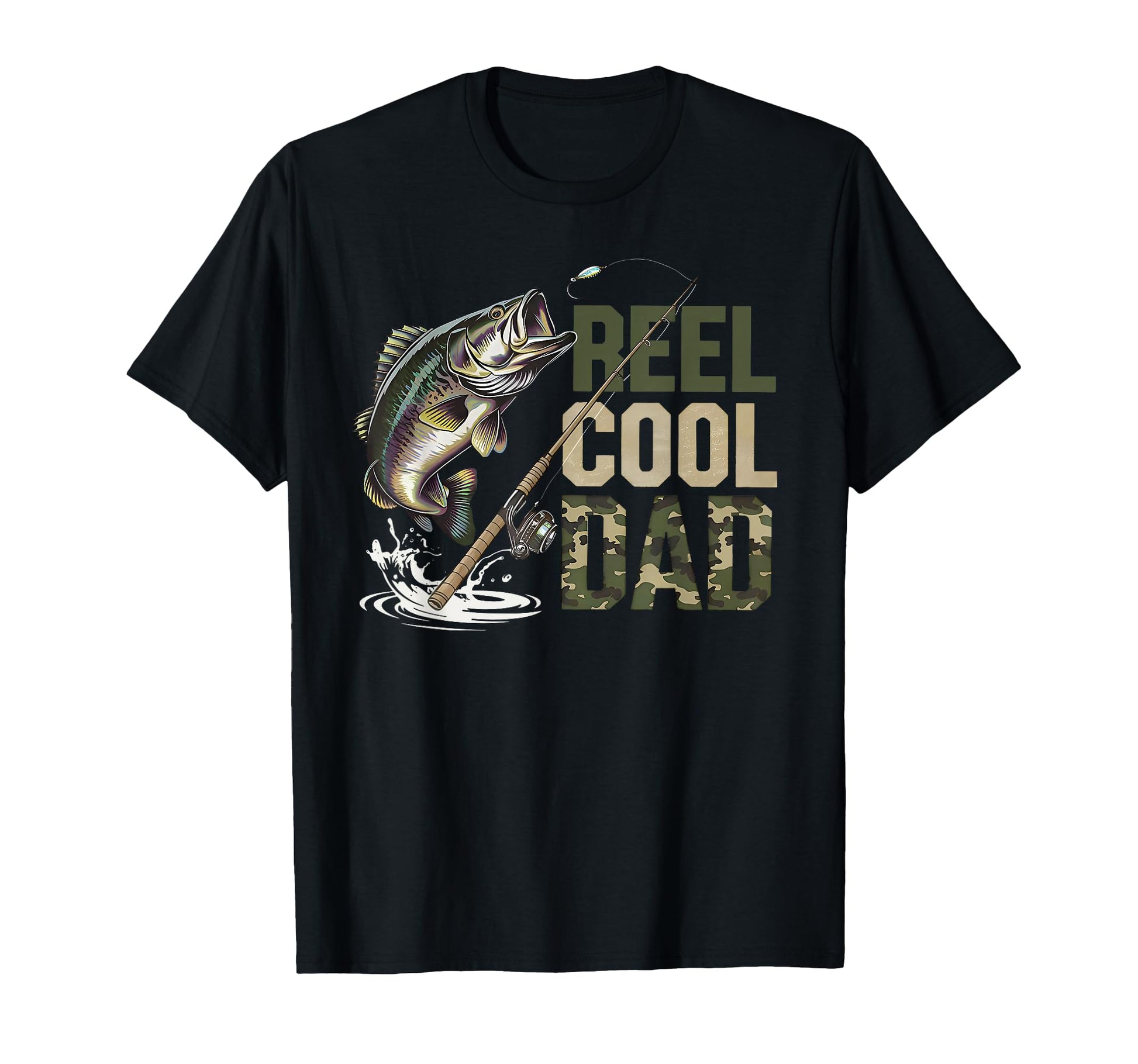 Reel Dad Fishing Fisherman Happy T-Shirt - Graphic Print for Adults - T-Shirt, Sweatshirt, Hoodie