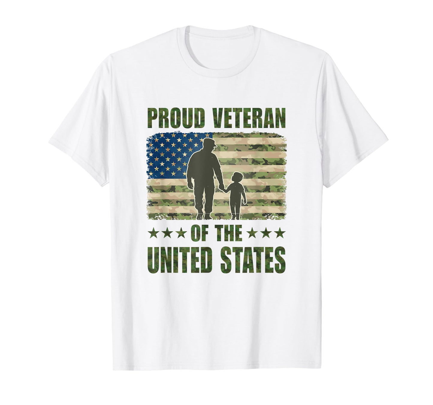 Proud Veteran United States Dad T-Shirt - Casual Everyday Wear Men Women - T-Shirt, Sweatshirt, Hoodie