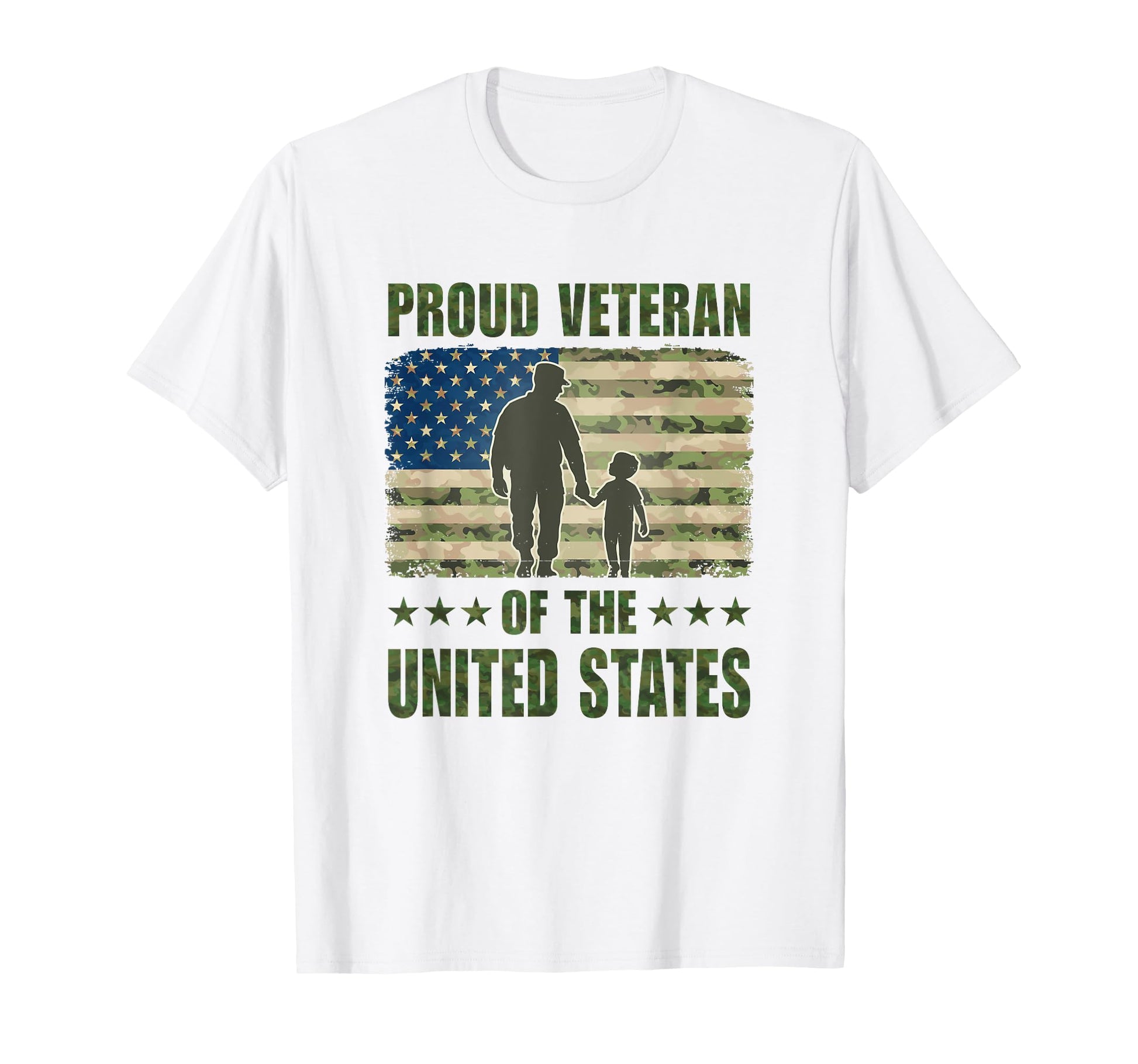 Proud Veteran United States Dad T-Shirt - Casual Everyday Wear Men Women - T-Shirt, Sweatshirt, Hoodie