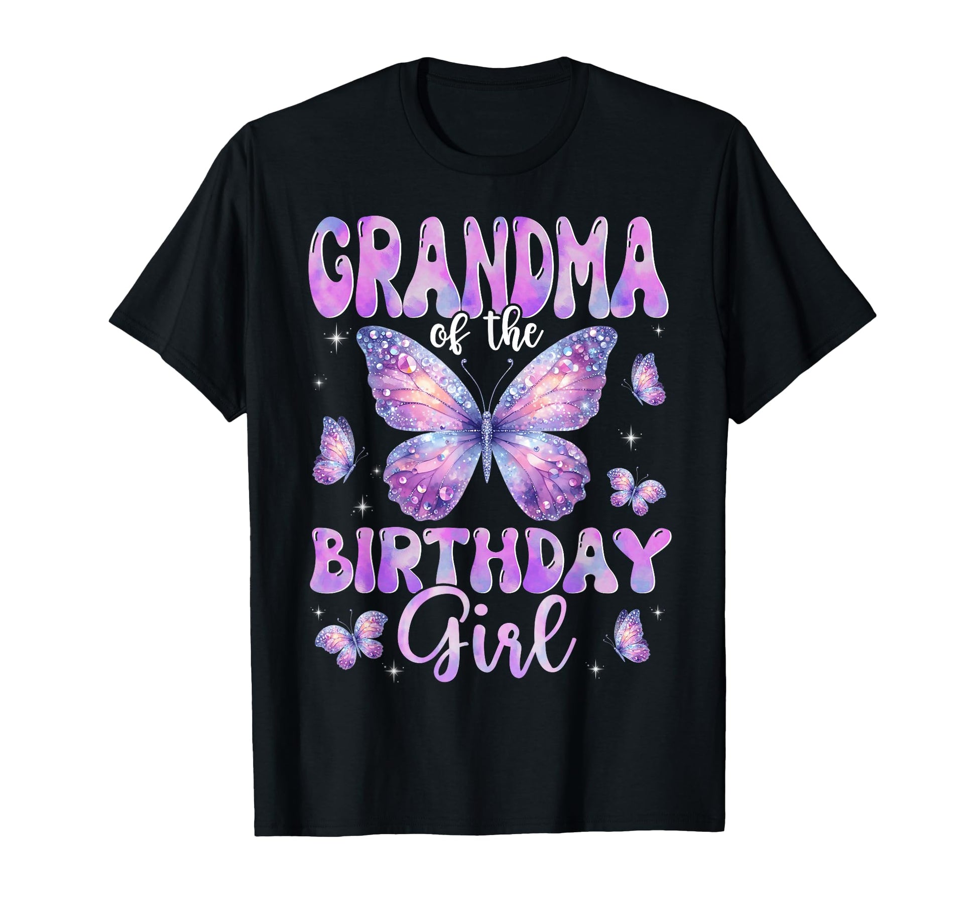 Grandma Birthday Butterfly Family T-Shirt - Custom Art Print Men Women - T-Shirt, Sweatshirt, Hoodie