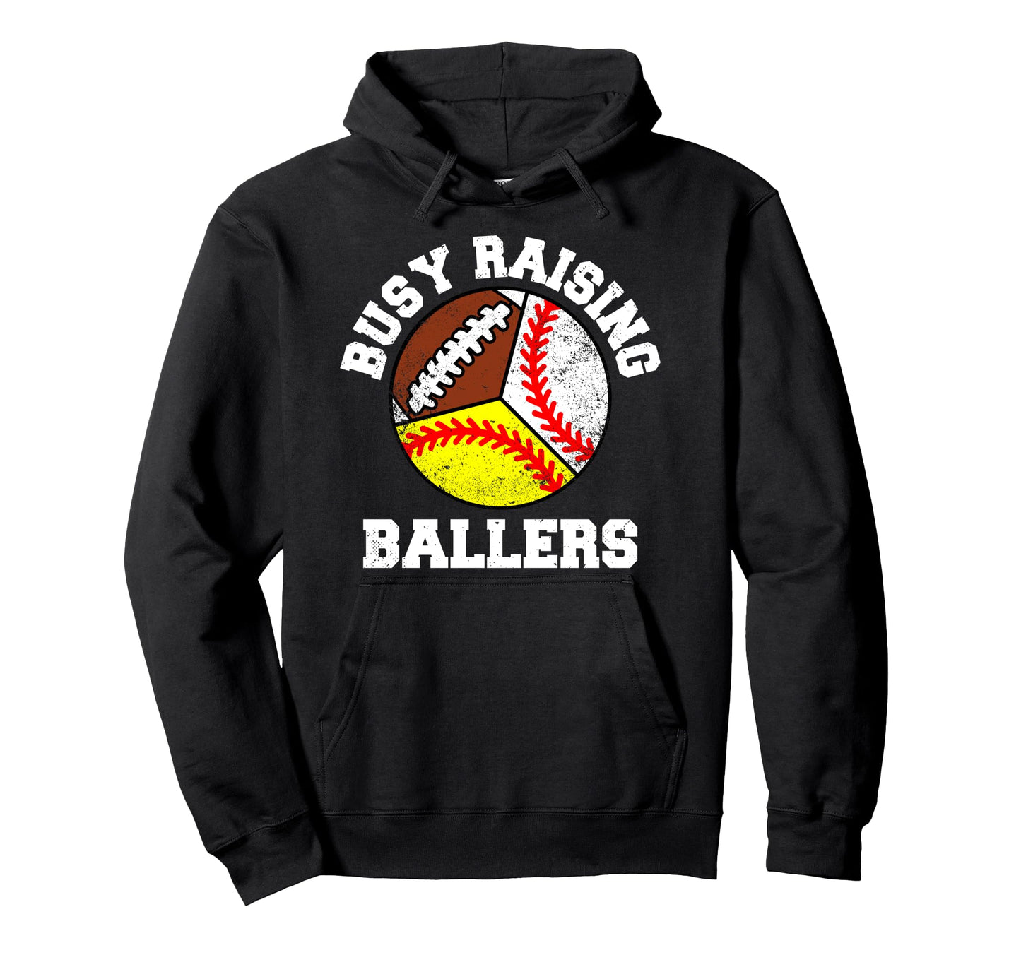 Busy Raising Ballers Funny Baseball Hoodie - Trendy Graphic Unisex - T-Shirt, Sweatshirt, Hoodie