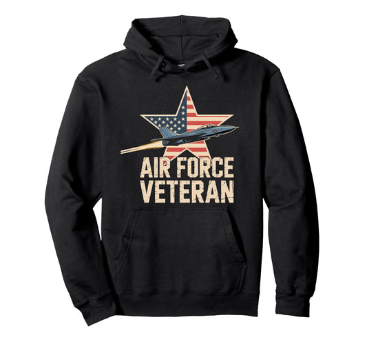 Air Force Veteran Us American Flag Hoodie - Fun Novelty Design for Adults - T-Shirt, Sweatshirt, Hoodie