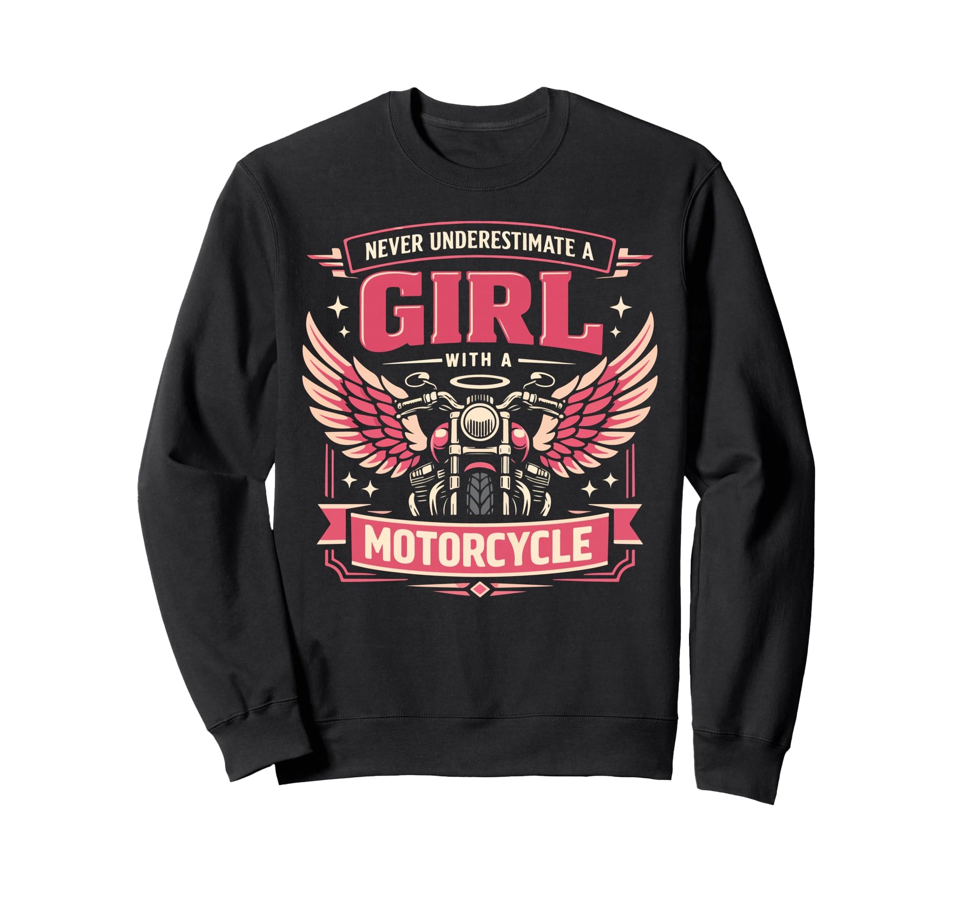 Motorcycle Biker Female Never Sweatshirt - Minimalist Print Unisex - T-Shirt, Sweatshirt, Hoodie