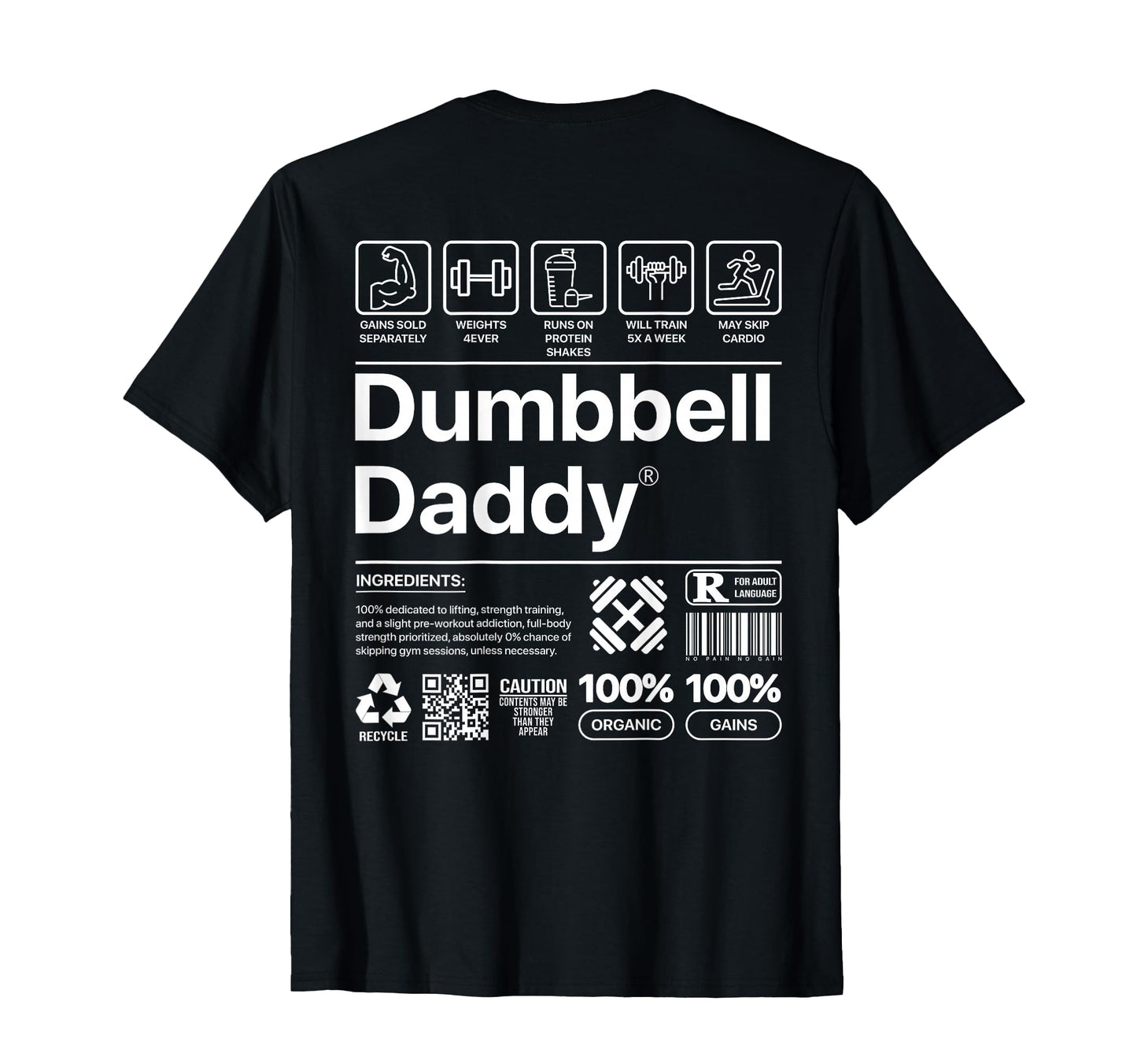 Dumbbell Daddy And Dad Gym Workout T-Shirt - Trendy Graphic for Adults - T-Shirt, Sweatshirt, Hoodie