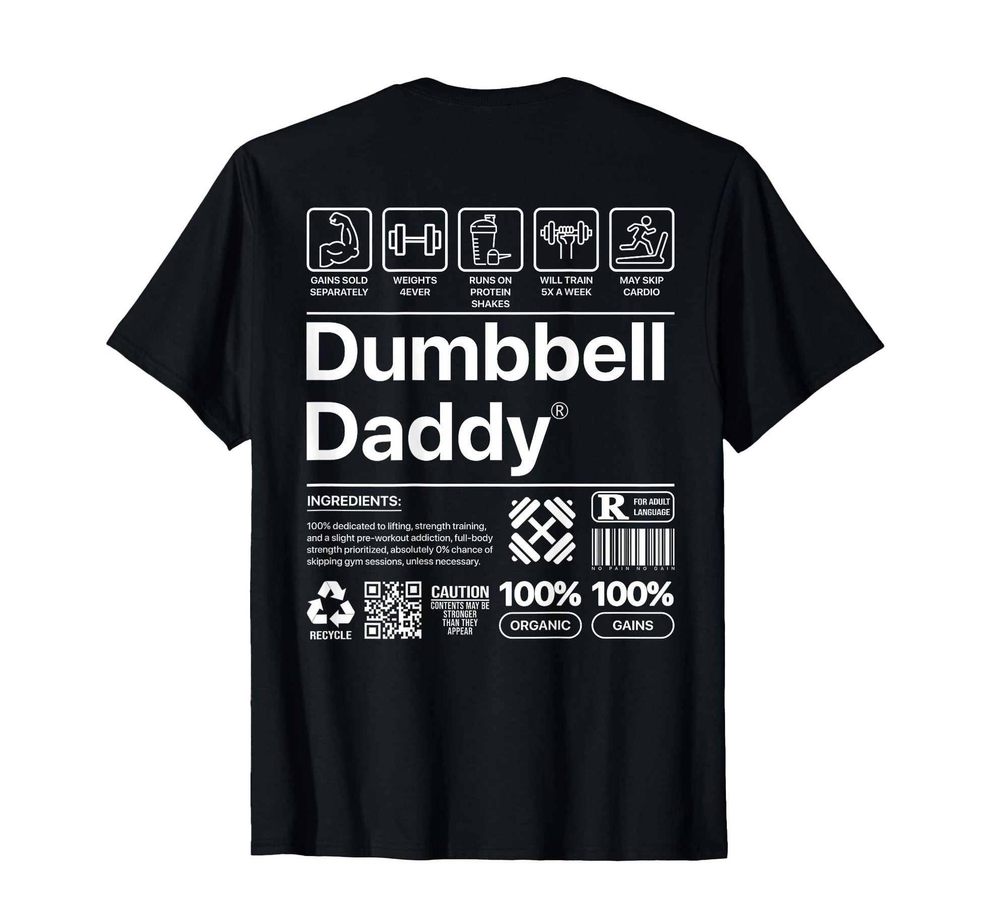Dumbbell Daddy And Dad Gym Workout T-Shirt - Trendy Graphic for Adults - T-Shirt, Sweatshirt, Hoodie