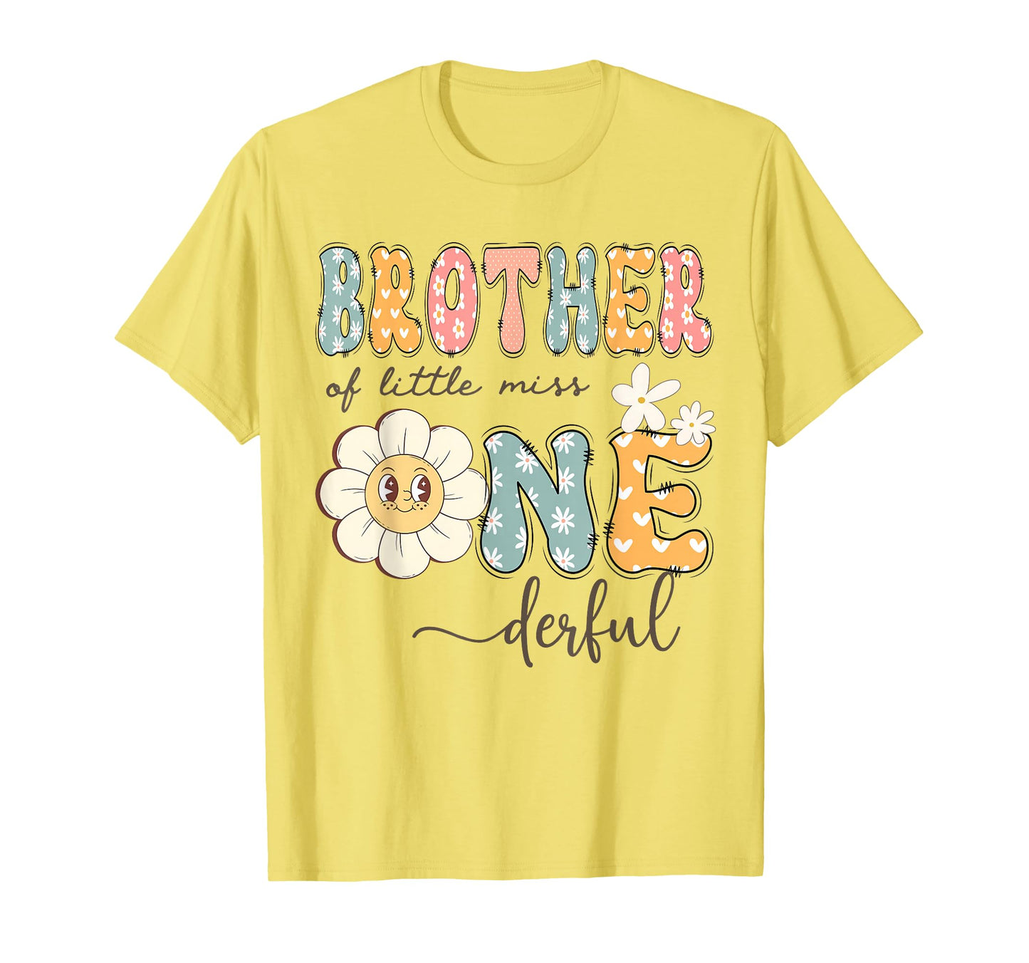 Brother Little Miss Onederful 1St Birthday T-Shirt - Trendy Graphic Unisex - T-Shirt, Sweatshirt, Hoodie