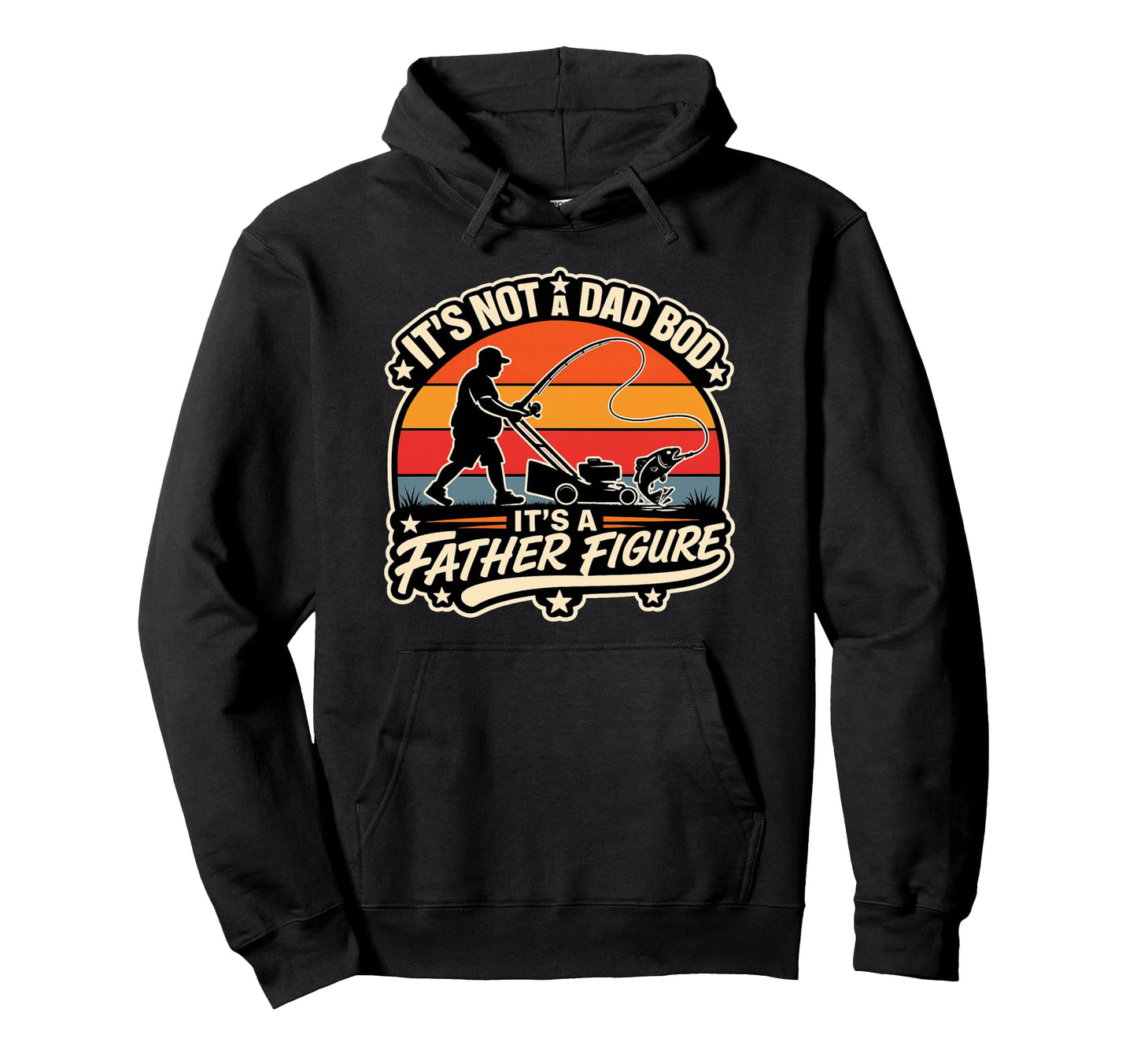Dad Bod Father Figure Fishing Lawn Hoodie - Novelty Apparel for Adults - T-Shirt, Sweatshirt, Hoodie