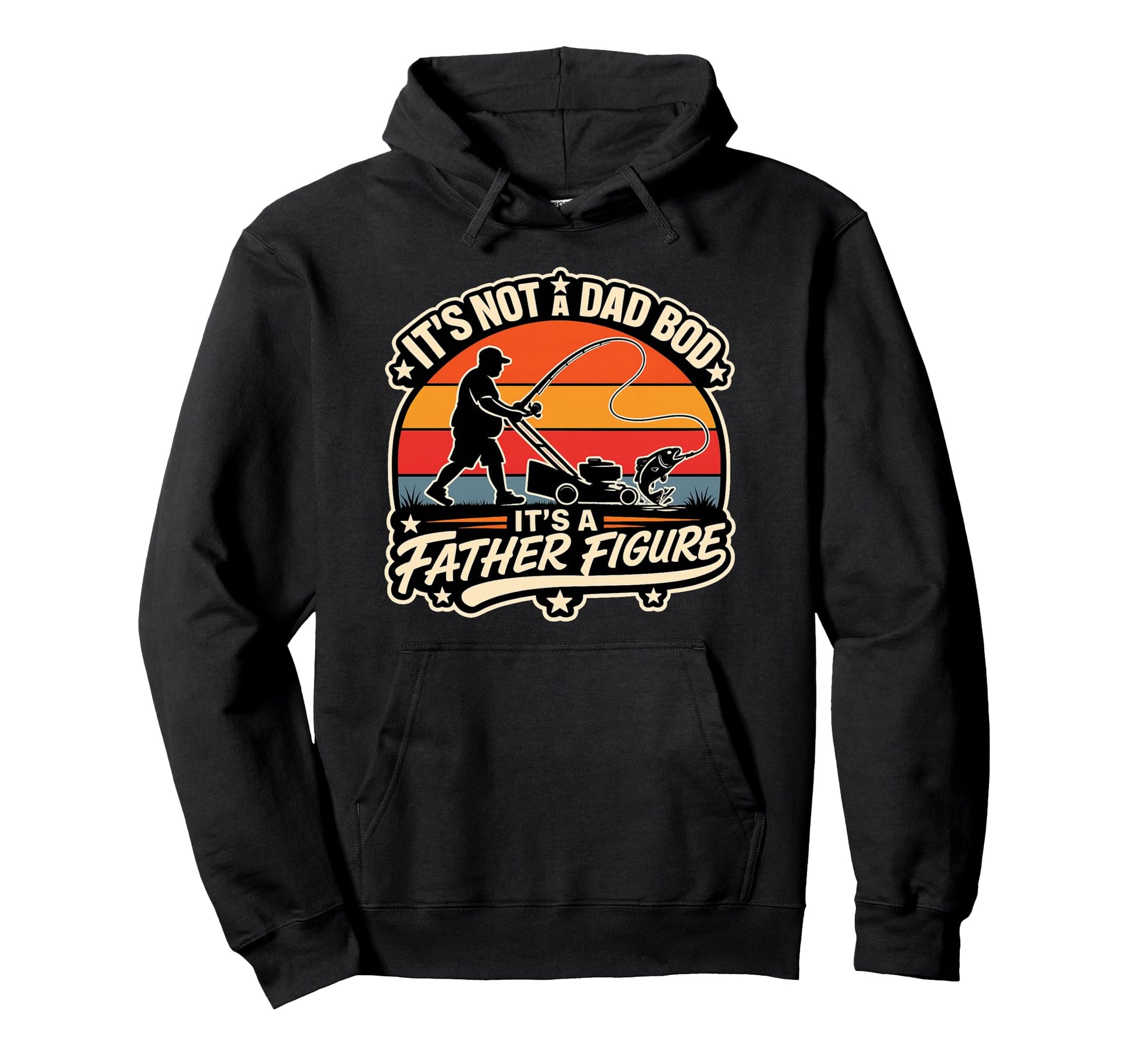 Dad Bod Father Figure Fishing Lawn Hoodie - Novelty Apparel for Adults - T-Shirt, Sweatshirt, Hoodie