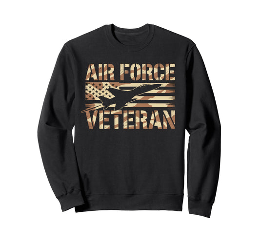 Air Force Veteran Us American Flag Dad Sweatshirt - Trendy Graphic Unisex - T-Shirt, Sweatshirt, Hoodie