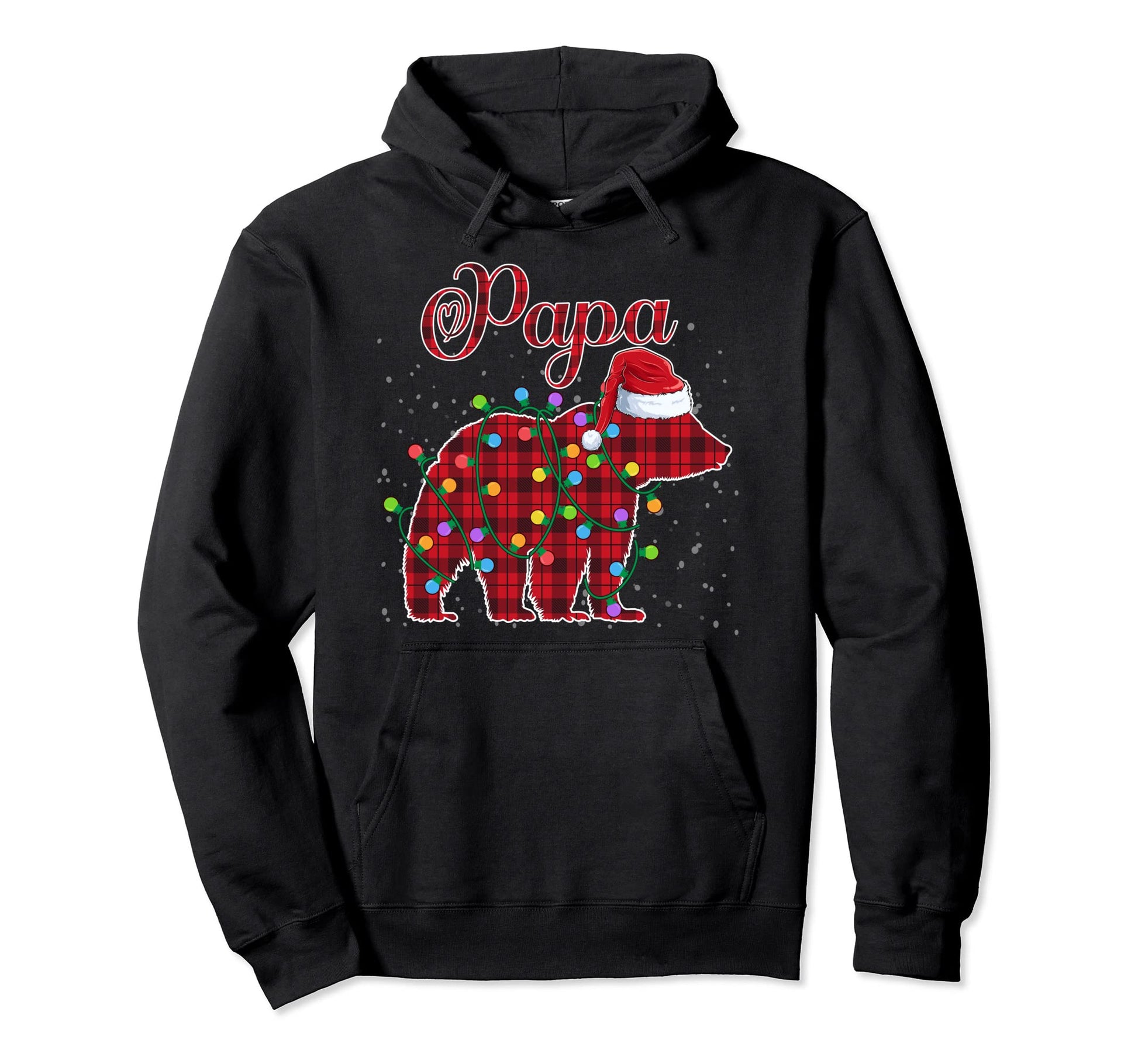Bear Papa Red Plaid Matching Family Hoodie - Novelty Apparel for Adults - T-Shirt, Sweatshirt, Hoodie