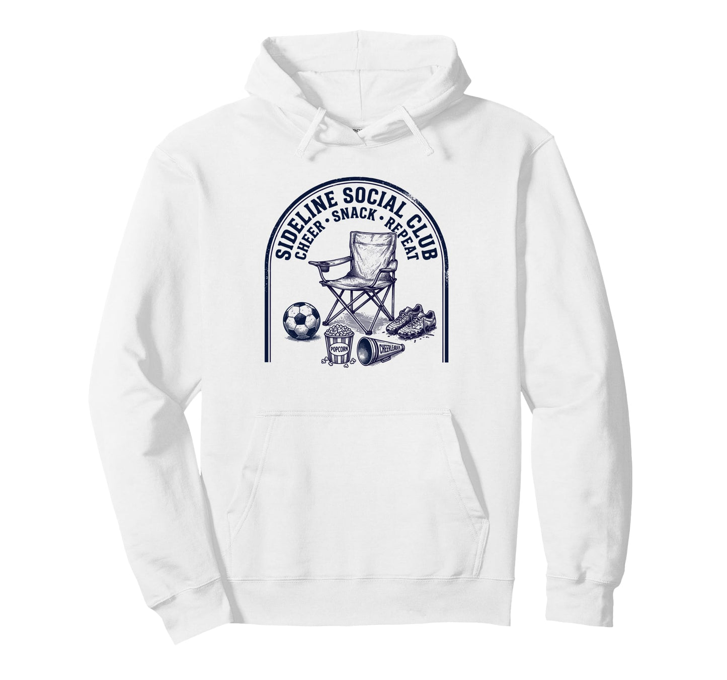 Sideline Social Club Cheer Snack Repeat Hoodie - Unique Graphic Men Women - T-Shirt, Sweatshirt, Hoodie