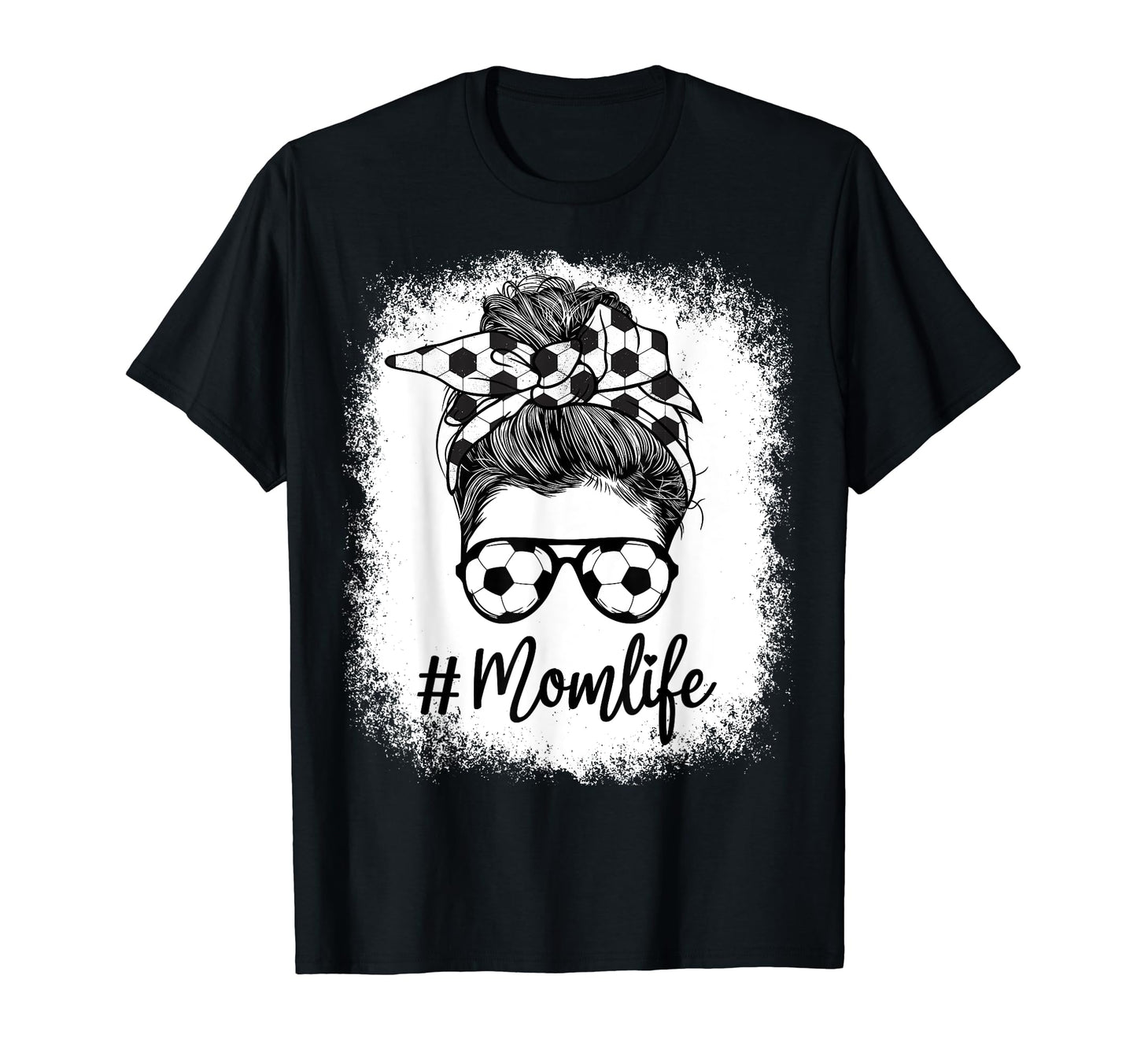 Bleached Mom Life Soccer Mom Leopard Messy T-Shirt - Unique Graphic Unisex - T-Shirt, Sweatshirt, Hoodie
