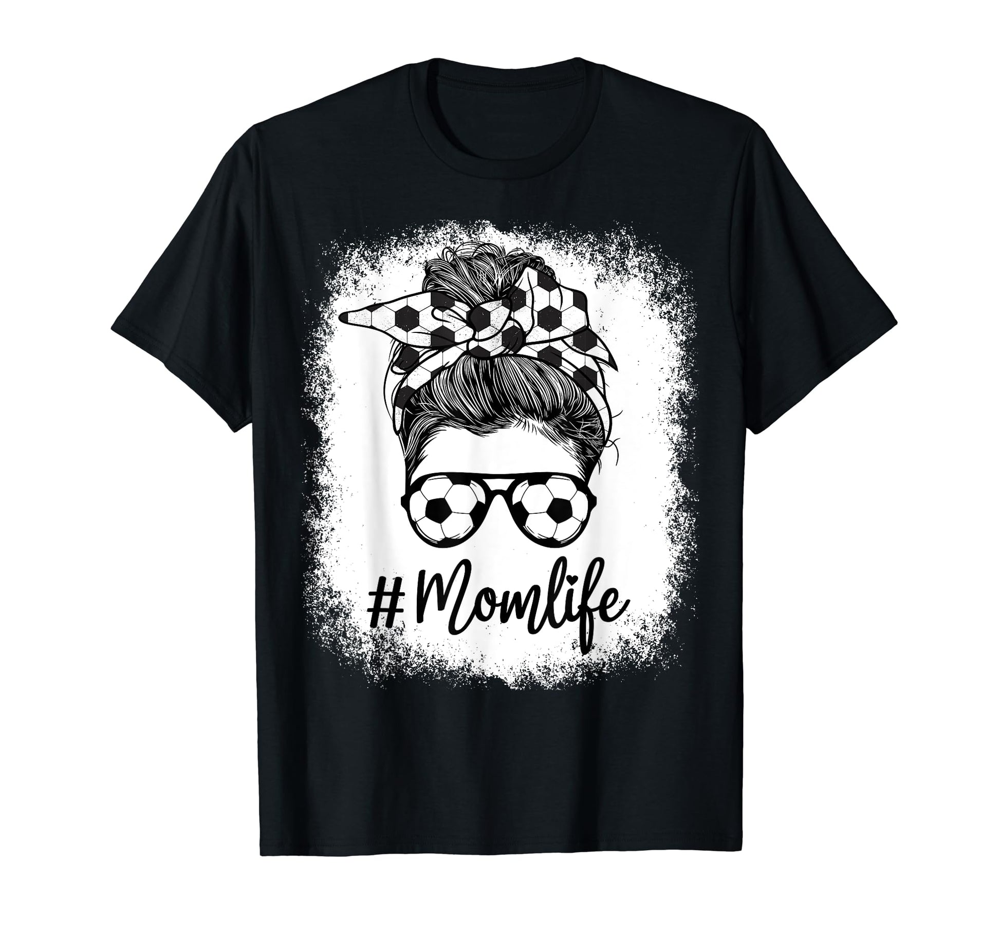 Bleached Mom Life Soccer Mom Leopard Messy T-Shirt - Unique Graphic Unisex - T-Shirt, Sweatshirt, Hoodie