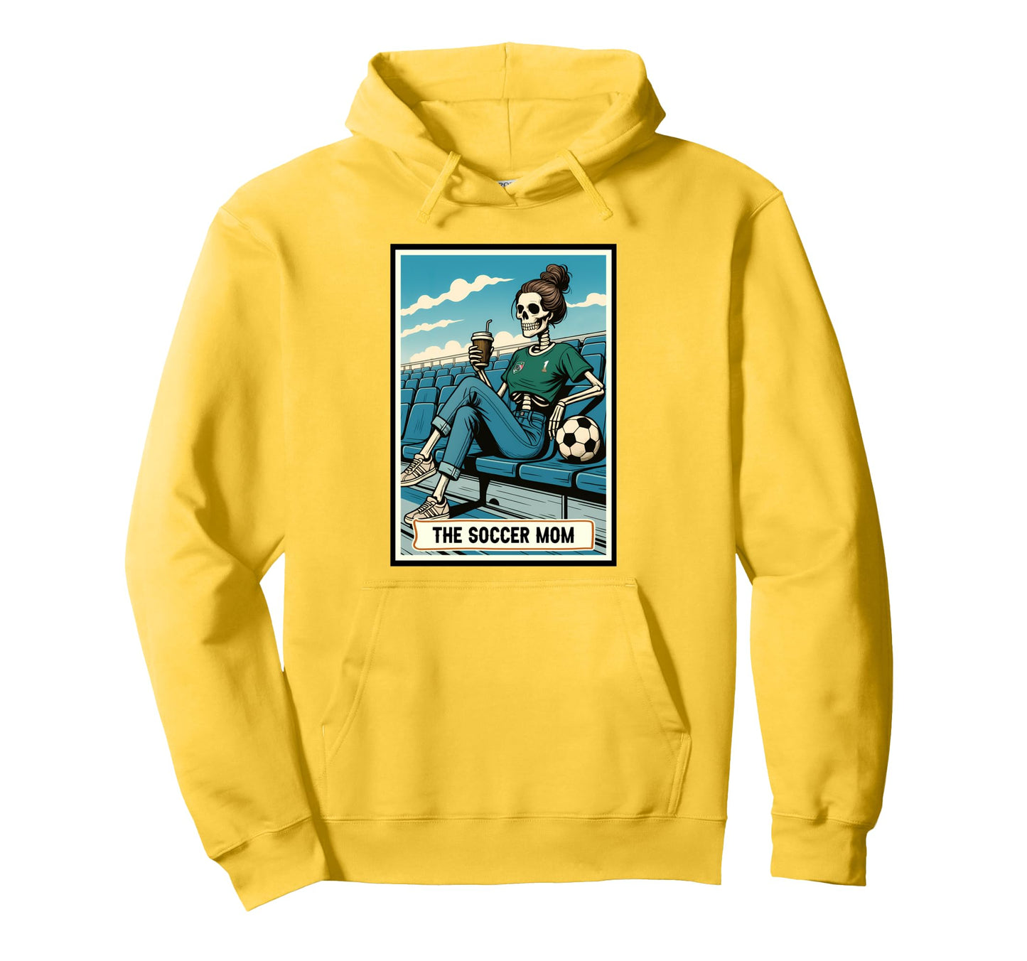 Soccer Mom Life Game Day Skeleton Soccer Hoodie - Unique Graphic Men Women - T-Shirt, Sweatshirt, Hoodie