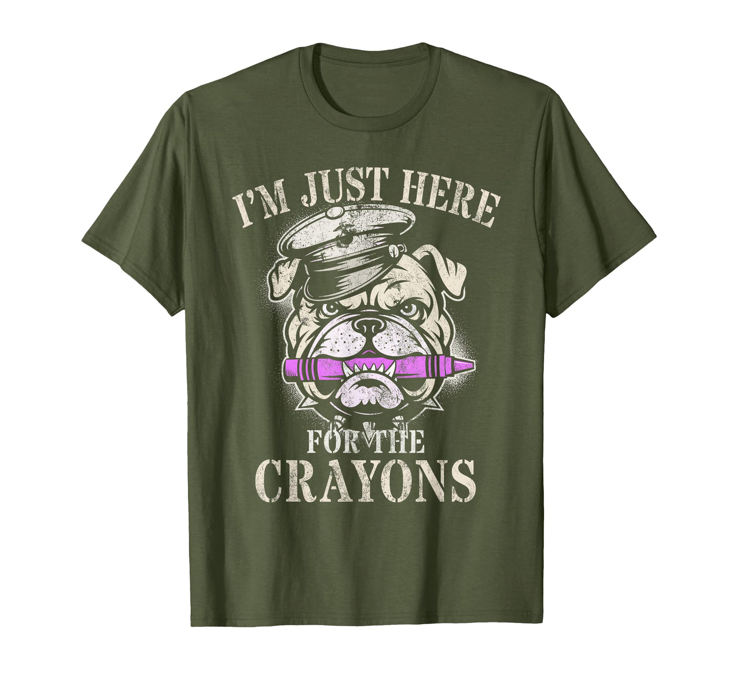 Grunt Im Just Here Crayons Soldier Family T-Shirt - Unique Graphic Unisex - T-Shirt, Sweatshirt, Hoodie