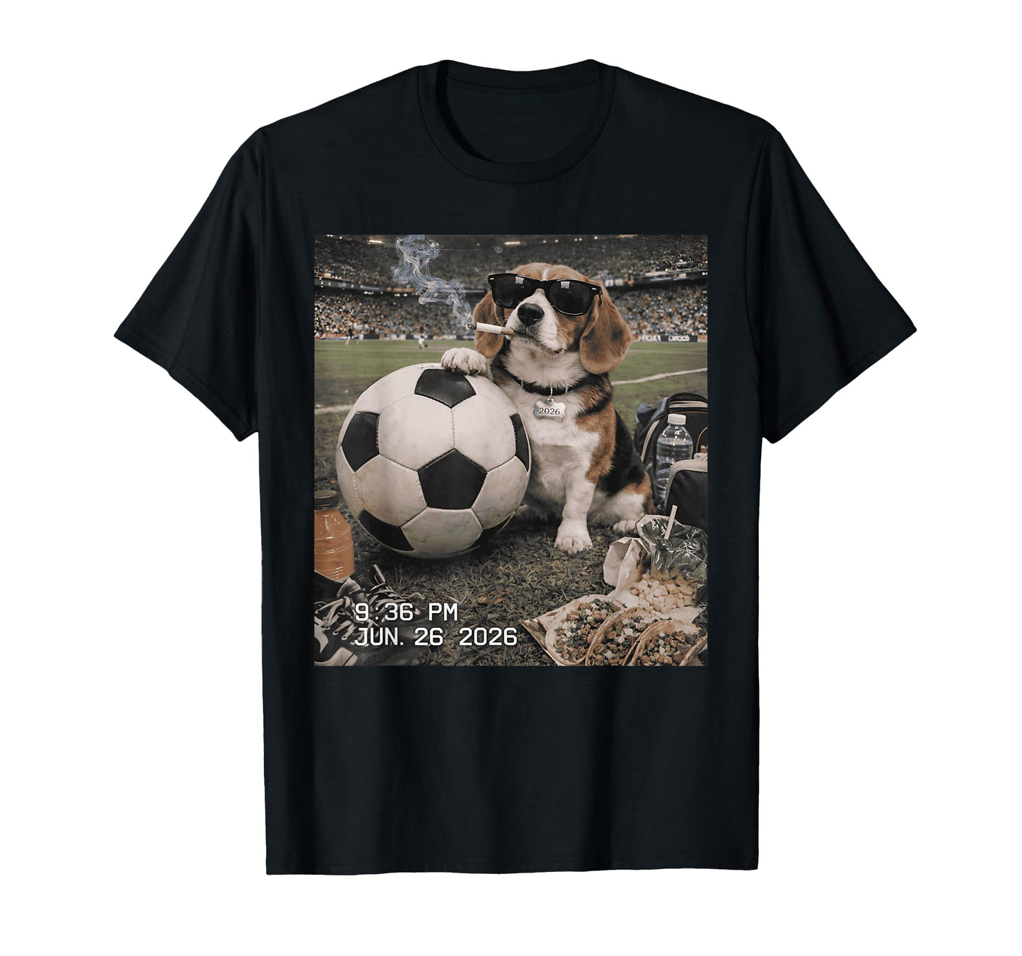 Beagle Dog Sunglasses Soccer Fan T-Shirt - Minimalist Print for Adults - T-Shirt, Sweatshirt, Hoodie