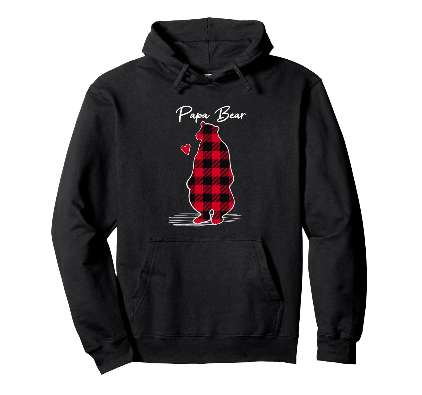 Mens Papa Bear Pajama Red Plaid Hoodie - Casual Everyday Wear for Adults - T-Shirt, Sweatshirt, Hoodie