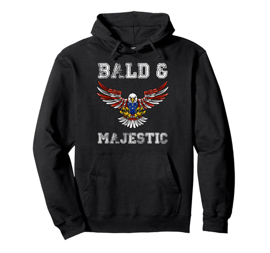 Bald Majestic Eagle Bald Guy Dad Funny Hoodie - Custom Art Print Men Women - T-Shirt, Sweatshirt, Hoodie