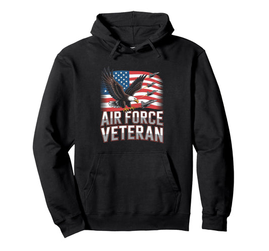 Air Force Veteran Us American Flag Dad Hoodie - Trendy Graphic Unisex - T-Shirt, Sweatshirt, Hoodie