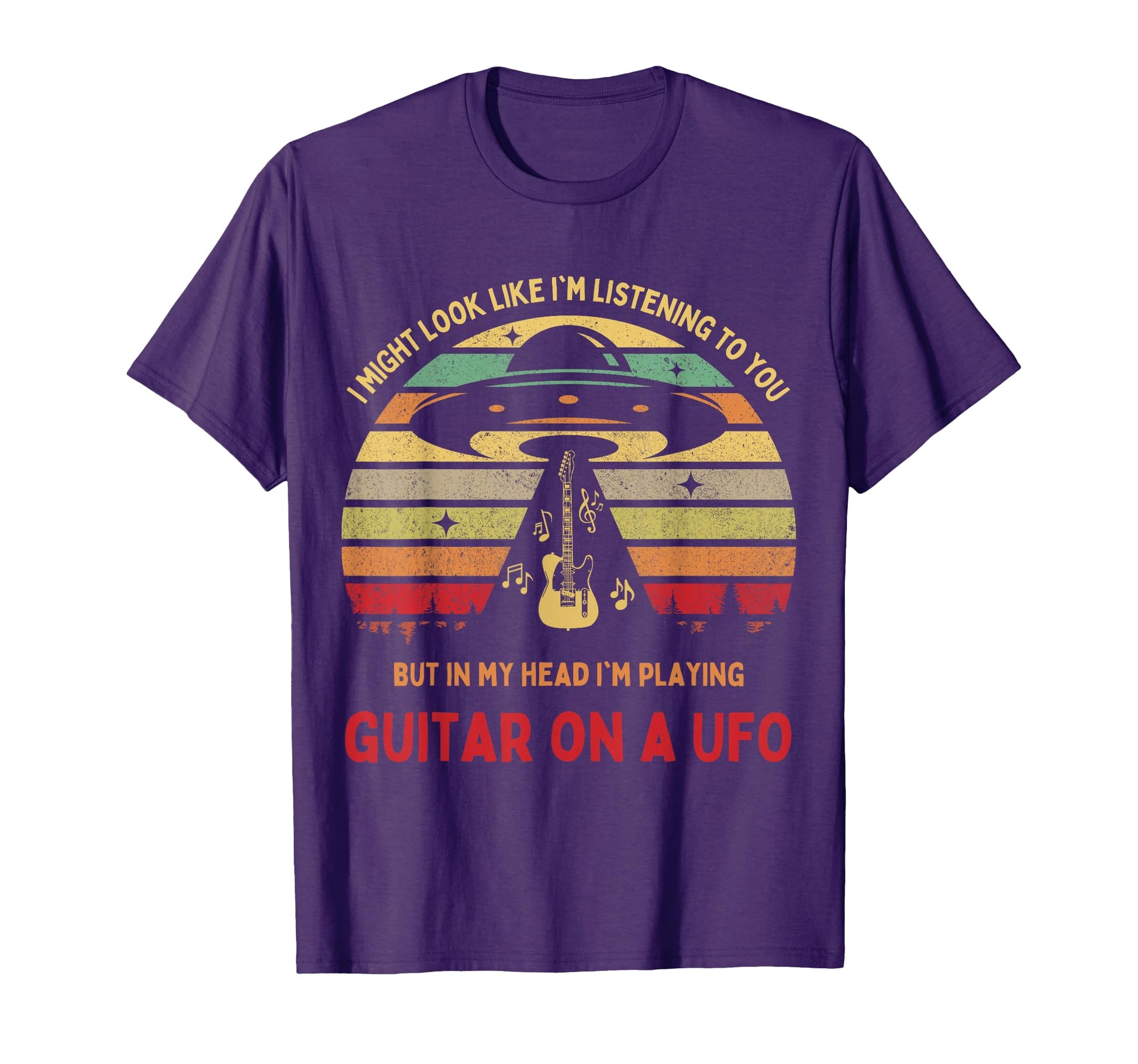 Funny Alien Playing Guitar Ufo T-Shirt - Fun Novelty Design Men Women - T-Shirt, Sweatshirt, Hoodie