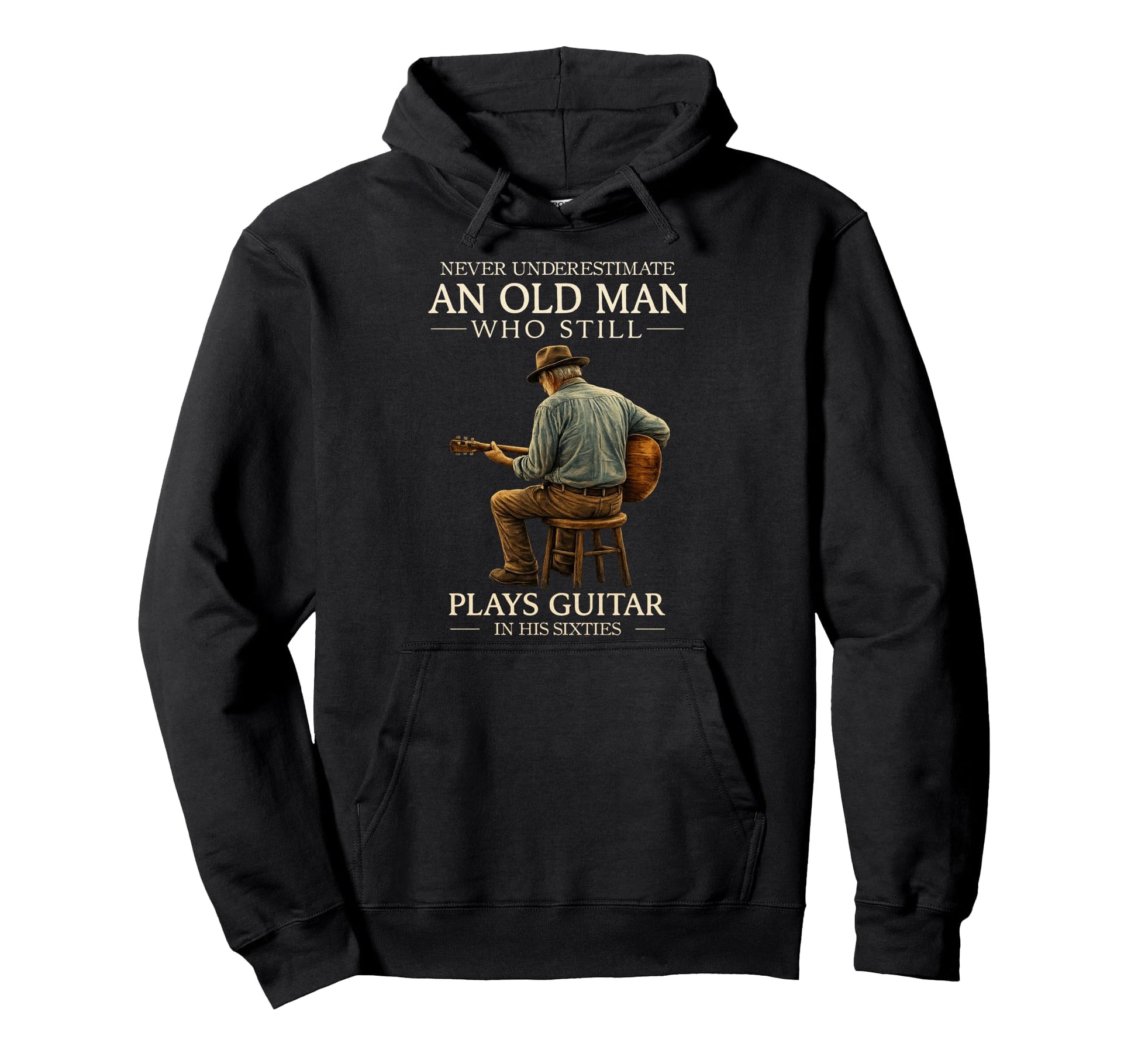 60Th Birthday Acoustic Guitar Player Hoodie - Trendy Graphic for Adults - T-Shirt, Sweatshirt, Hoodie