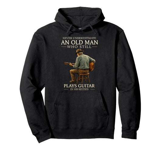 60Th Birthday Acoustic Guitar Player Hoodie - Trendy Graphic for Adults - T-Shirt, Sweatshirt, Hoodie