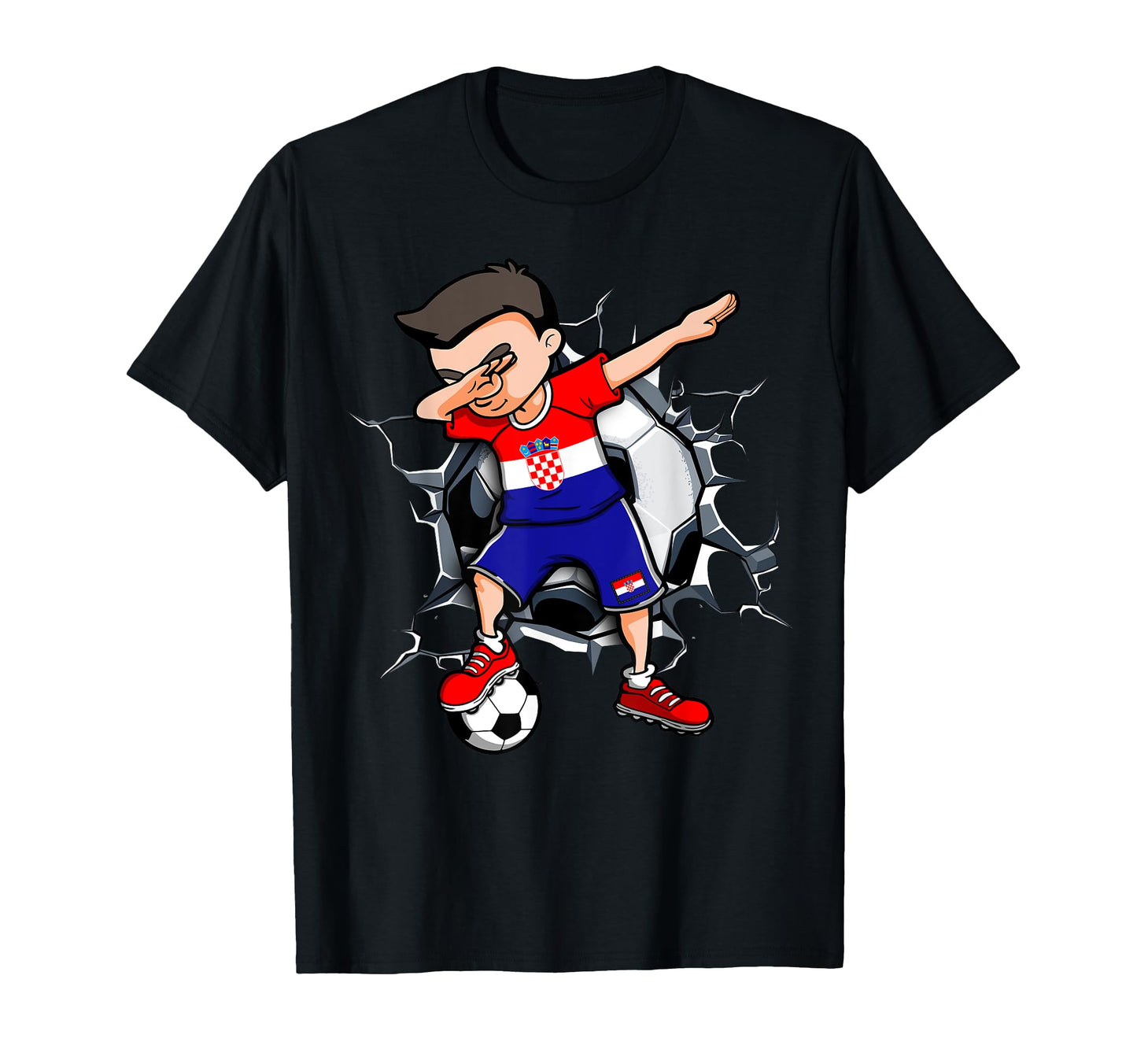 Dabbing Soccer Croatia Football Fans T-Shirt - Minimalist Print Unisex - T-Shirt, Sweatshirt, Hoodie