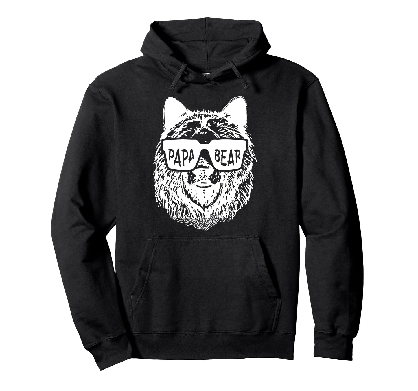 Papa Bear Wearing Glasses Bear Face Hoodie - Novelty Apparel for Adults - T-Shirt, Sweatshirt, Hoodie
