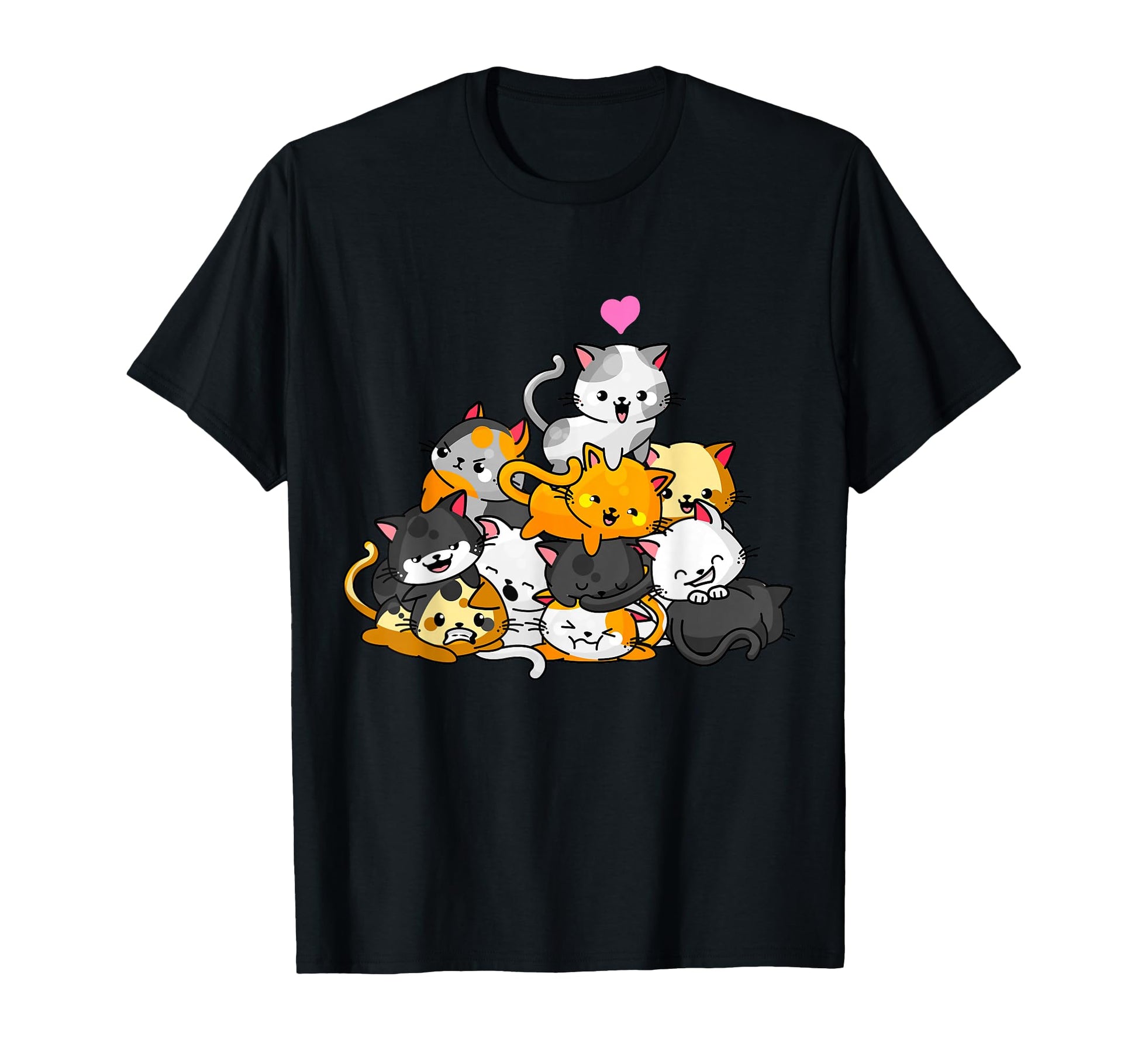 Cat Kitty Pile Cats Anime Kawaii Neko Gift T-Shirt - Graphic Print Unisex - T-Shirt, Sweatshirt, Hoodie
