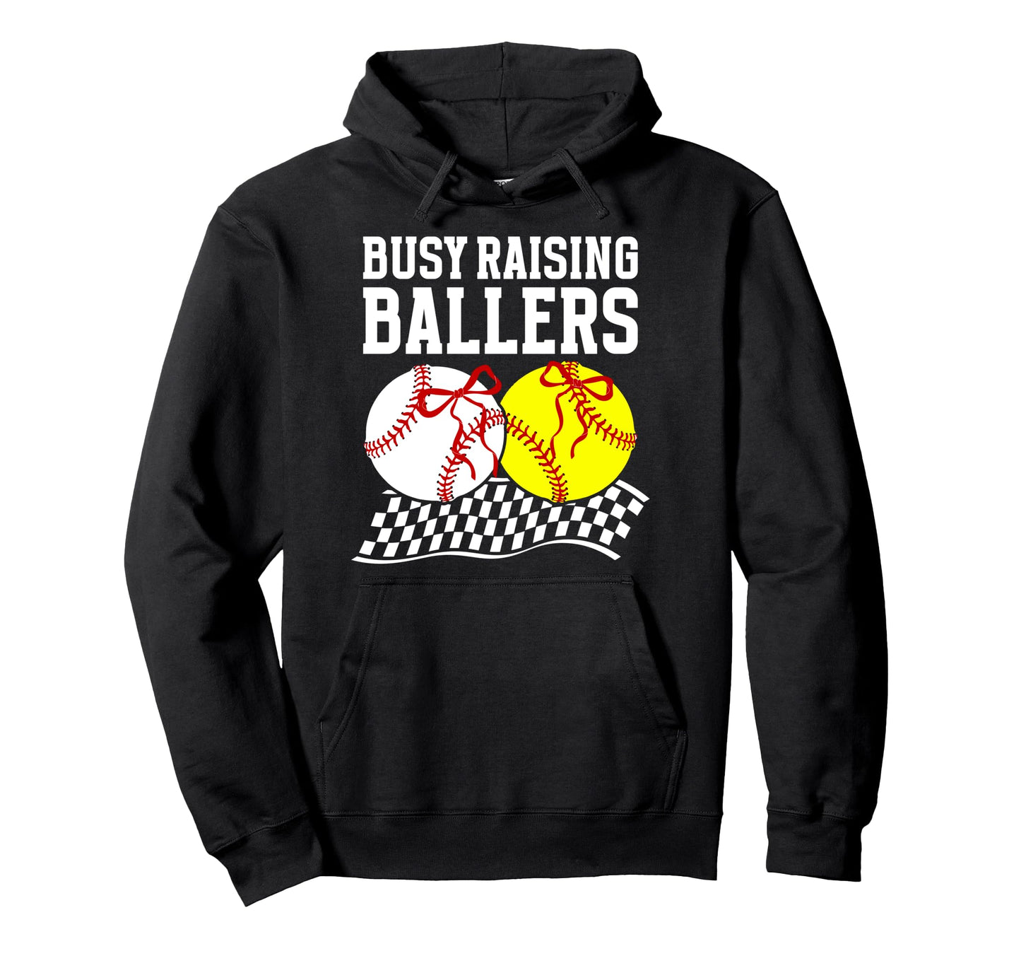Busy Raising Ballers Baseball Softball Mom Hoodie - Custom Art Print Unisex - T-Shirt, Sweatshirt, Hoodie