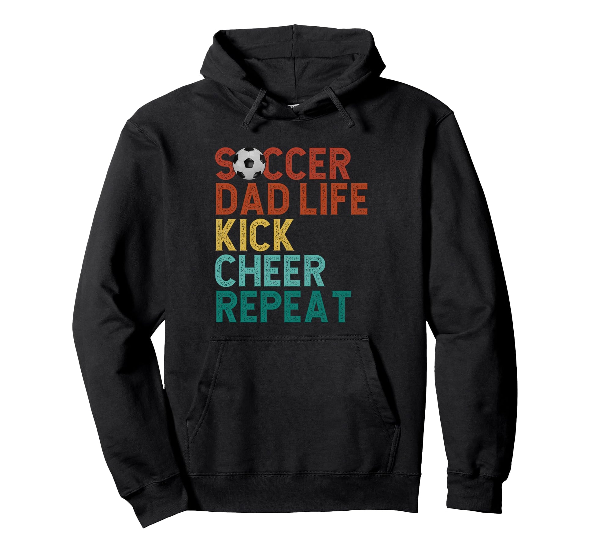 Soccer Dad Life Kick Cheer Repeat Hoodie - Minimalist Print for Adults - T-Shirt, Sweatshirt, Hoodie