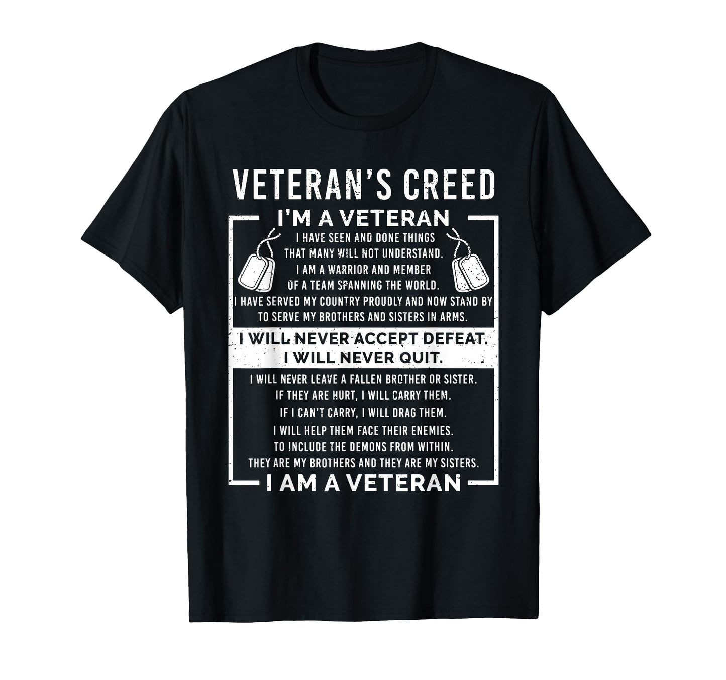 Veterans Creed Patriot War Usa Oath T-Shirt - Minimalist Print Unisex - T-Shirt, Sweatshirt, Hoodie