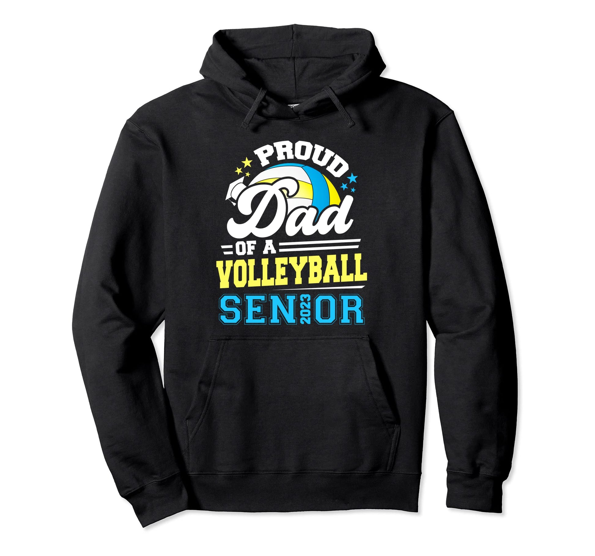 Proud Dad 2023 Senior Graduate Volleyball Hoodie - Custom Art Print Unisex - T-Shirt, Sweatshirt, Hoodie