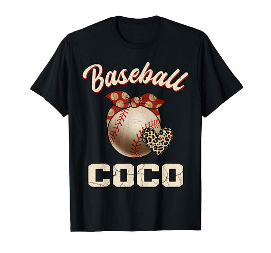 Baseball Coco Bandana Leopard Heart Fans T-Shirt - Unique Graphic Unisex - T-Shirt, Sweatshirt, Hoodie