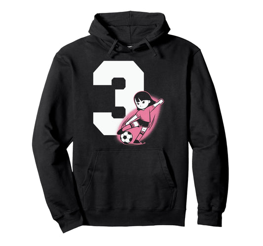 3 Soccer Birthday Gift Soccer Fan Hoodie - Minimalist Print Men Women - T-Shirt, Sweatshirt, Hoodie