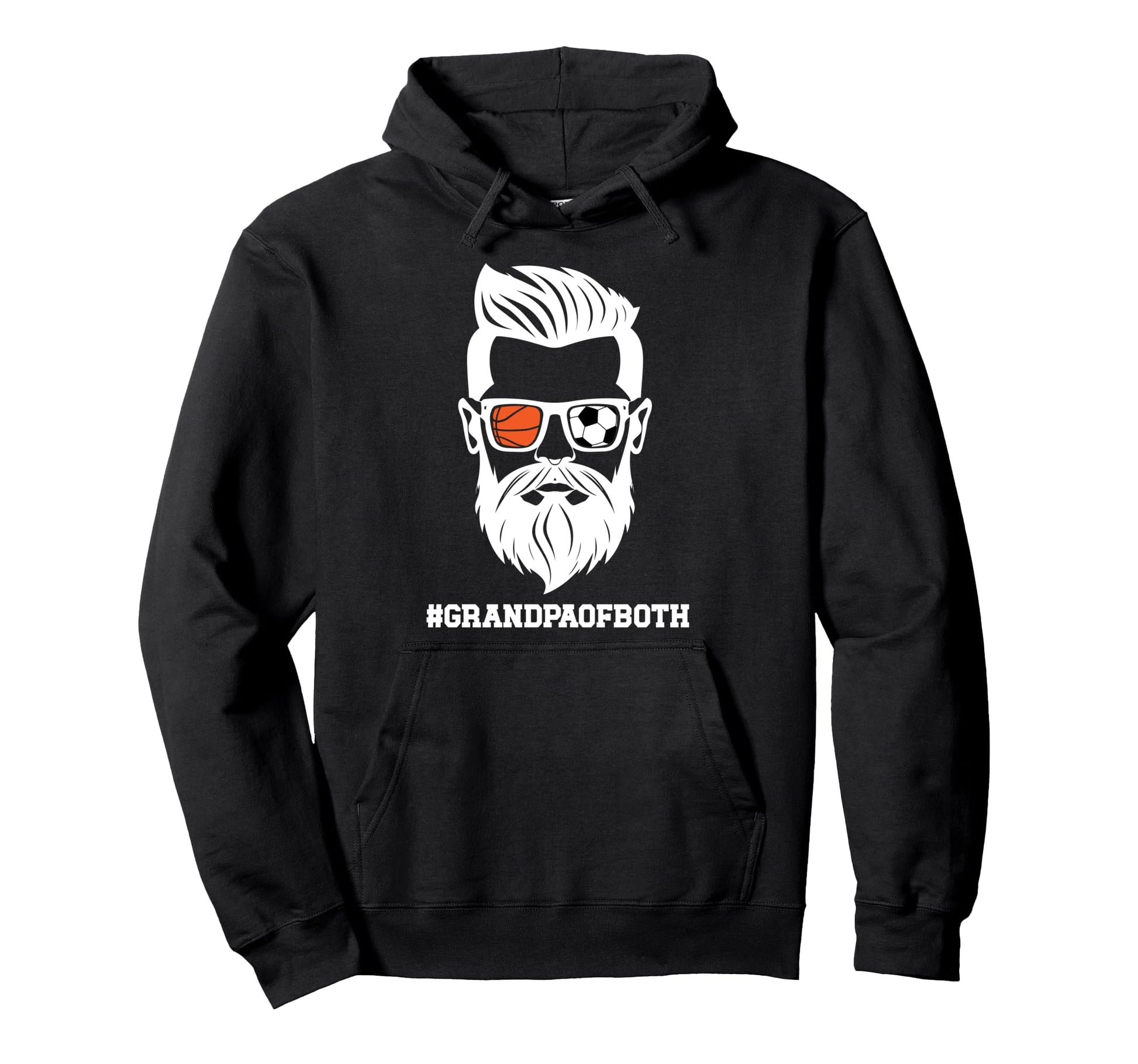 Grandpa Both Soccer Basketball Grandpa Hoodie - Unique Graphic for Adults - T-Shirt, Sweatshirt, Hoodie