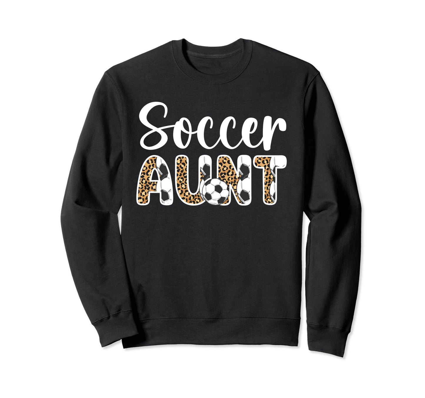 Soccer Aunt Leopard Aunt Soccer Sweatshirt - Minimalist Print for Adults - T-Shirt, Sweatshirt, Hoodie