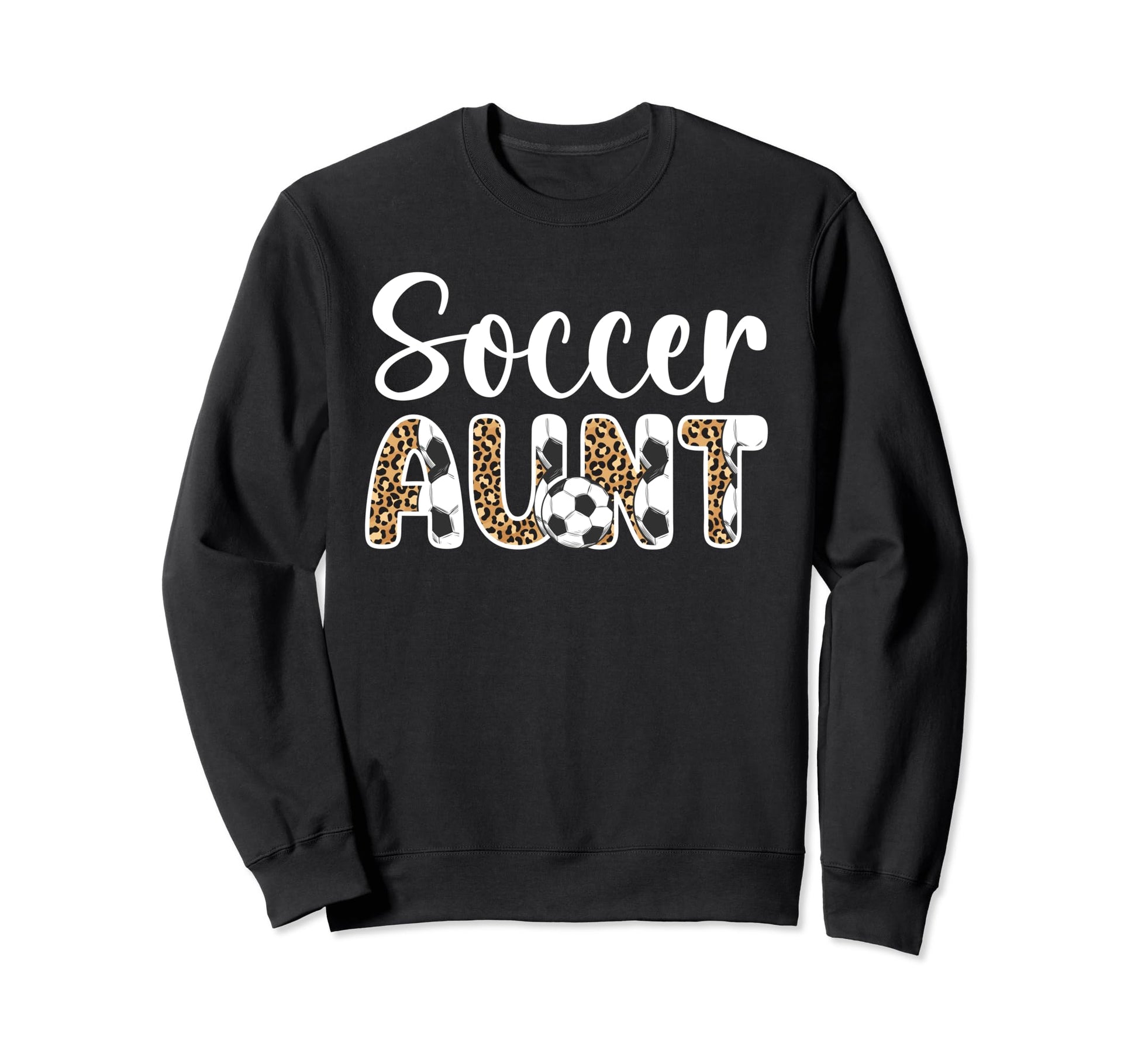 Soccer Aunt Leopard Aunt Soccer Sweatshirt - Minimalist Print for Adults - T-Shirt, Sweatshirt, Hoodie
