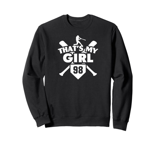 Baseball Mom Dad Thats My 98 Sweatshirt - Novelty Apparel for Adults - T-Shirt, Sweatshirt, Hoodie