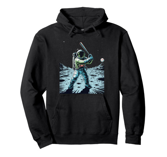 Astronaut Baseball Player Coach Dad Fan Hoodie - Graphic Print for Adults - T-Shirt, Sweatshirt, Hoodie