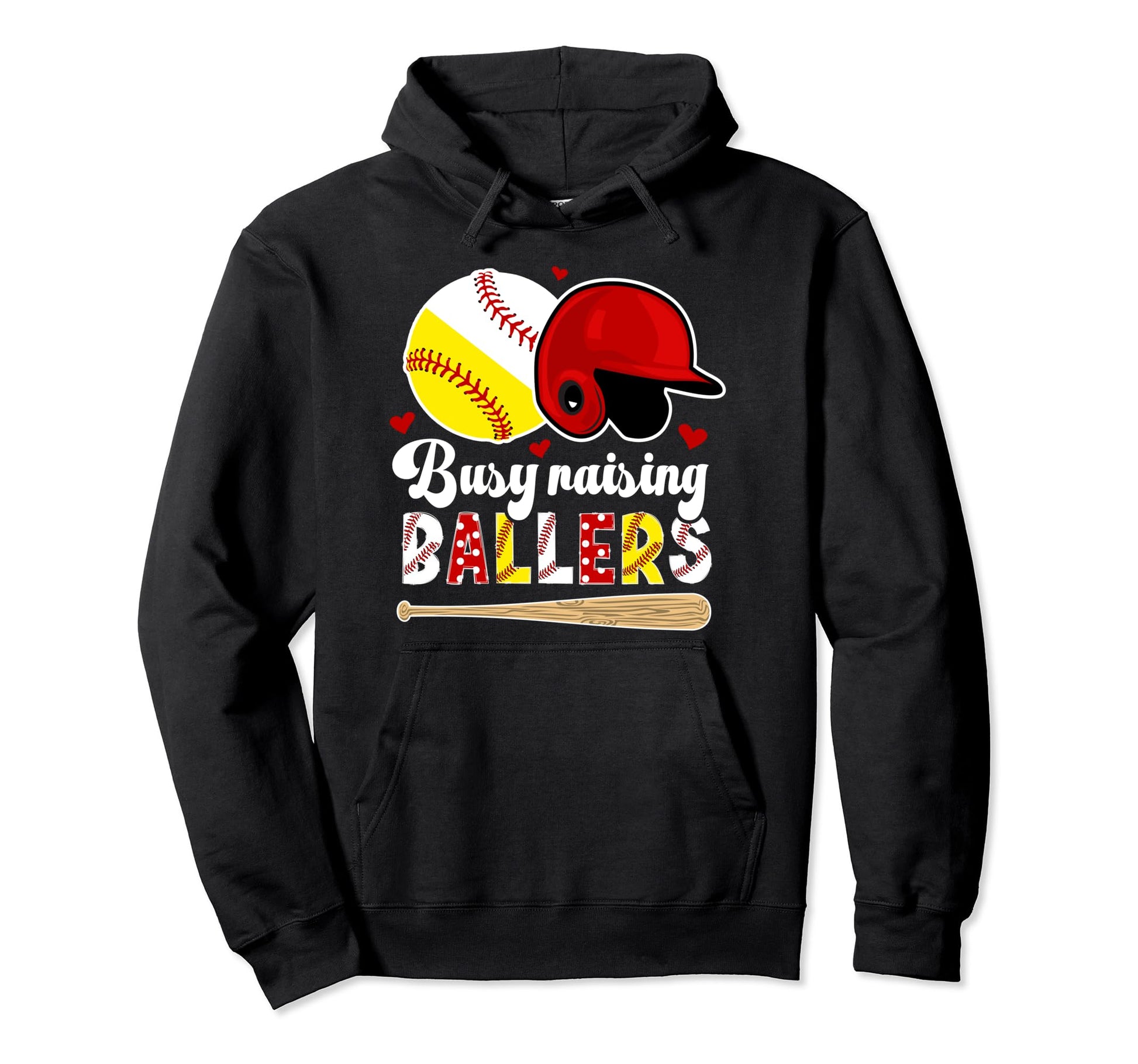 Busy Raising Ballers Baseball Hoodie - Casual Everyday Wear Unisex - T-Shirt, Sweatshirt, Hoodie