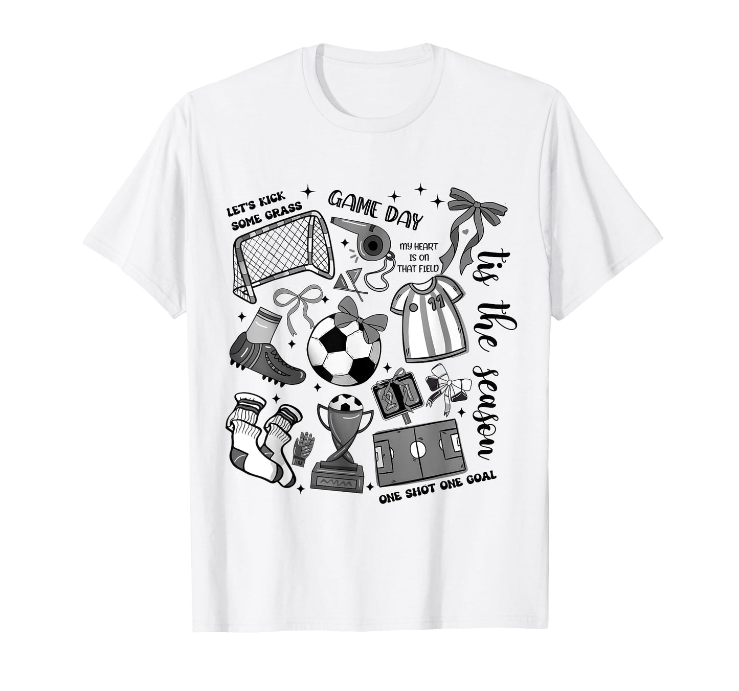 Game Day Soccer Coquette Soccer Bow T-Shirt - Casual Everyday Wear Unisex - T-Shirt, Sweatshirt, Hoodie