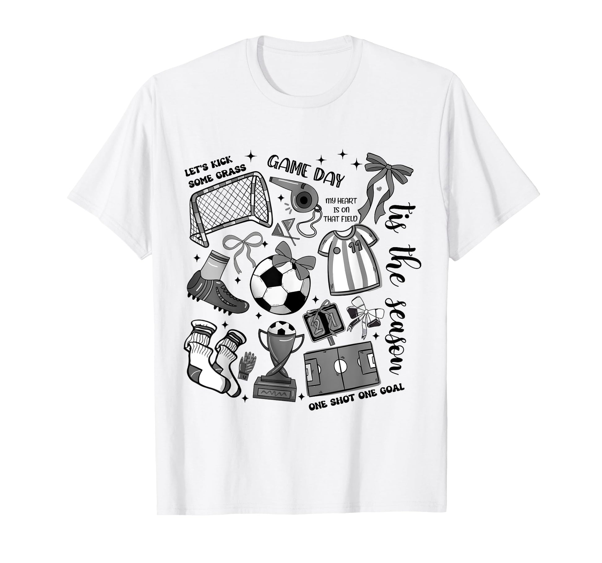 Game Day Soccer Coquette Soccer Bow T-Shirt - Casual Everyday Wear Unisex - T-Shirt, Sweatshirt, Hoodie