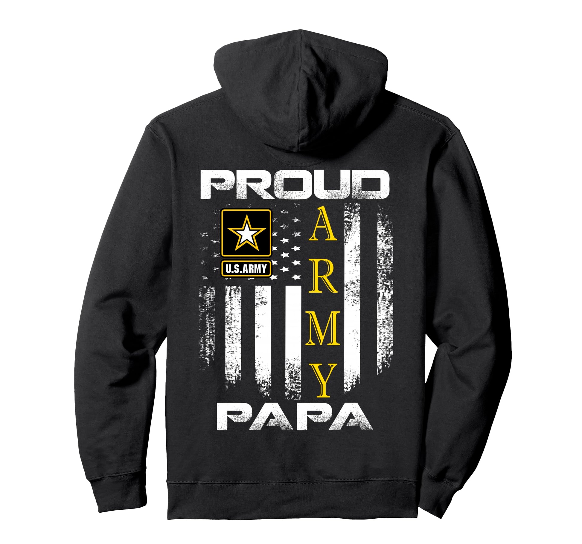 Proud Army Papa American Flag Gift Hoodie - Trendy Graphic Men Women - T-Shirt, Sweatshirt, Hoodie