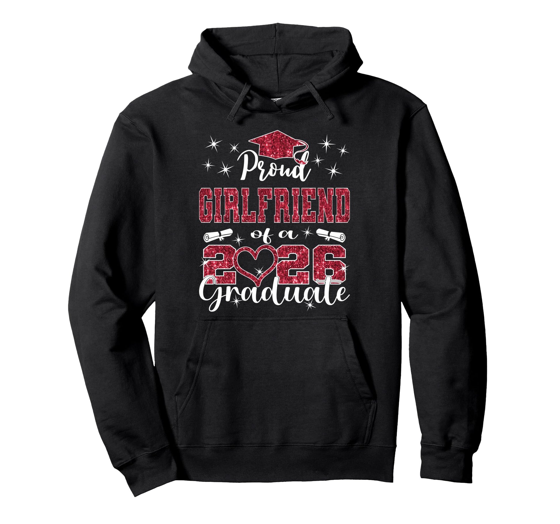 Super Proud Girlfriend 2026 Graduate Hoodie - Minimalist Print Men Women - T-Shirt, Sweatshirt, Hoodie